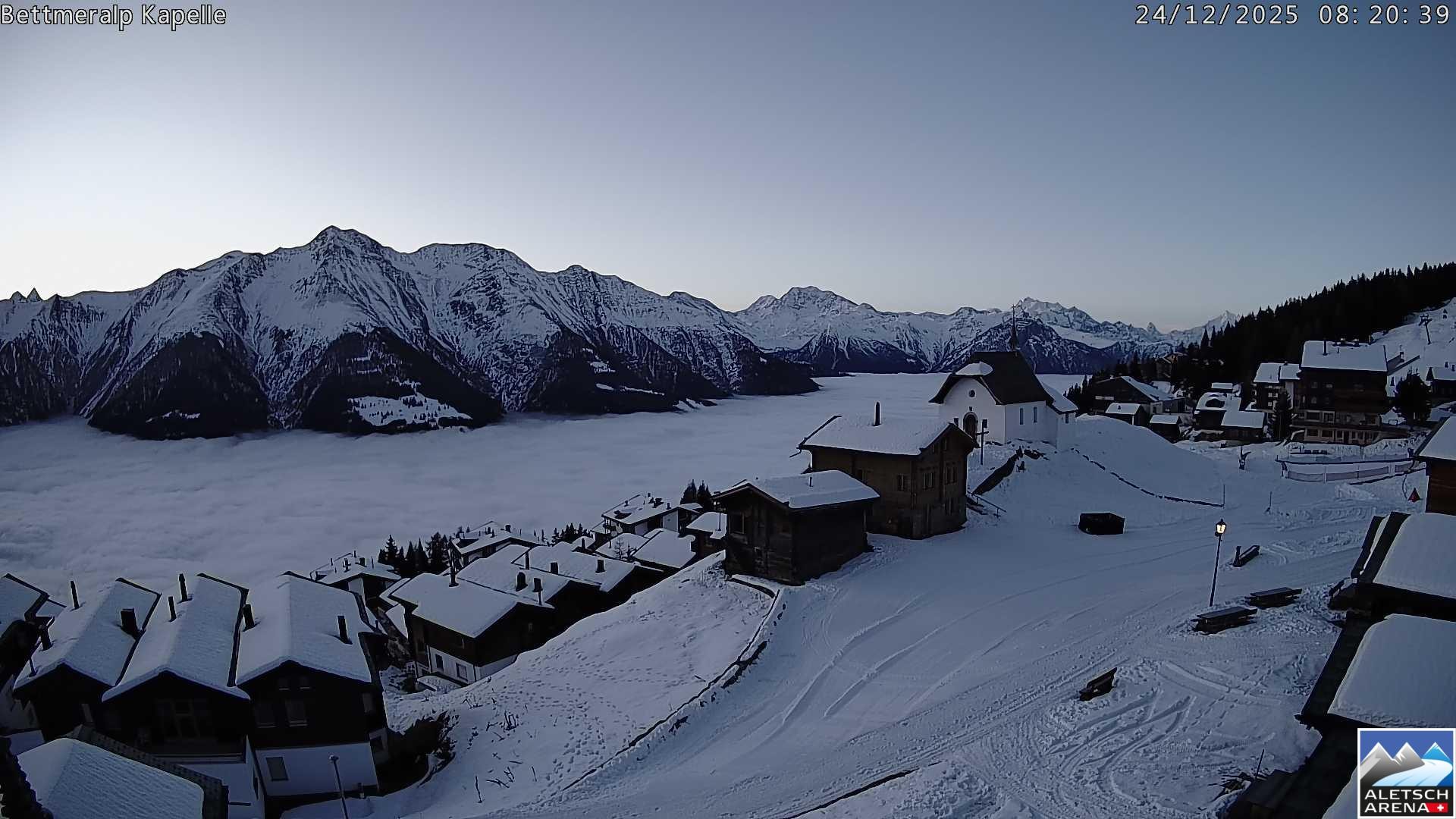 Archiv Foto Webcam Kapelle Bettmeralp