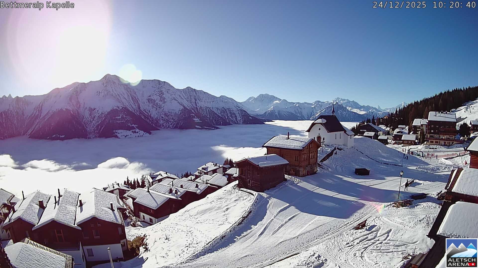 Archiv Foto Webcam Kapelle Bettmeralp