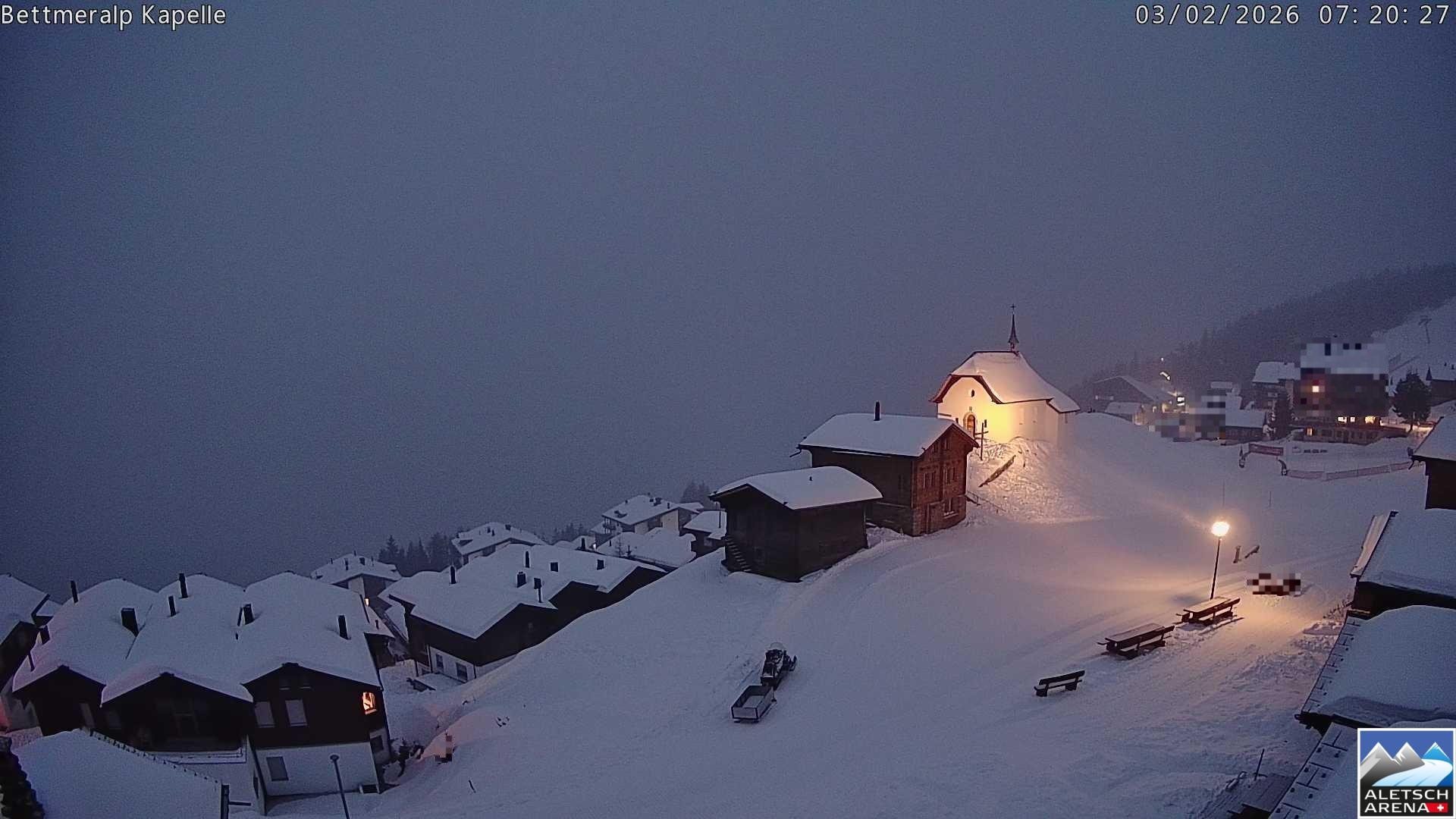 Archiv Foto Webcam Kapelle Bettmeralp