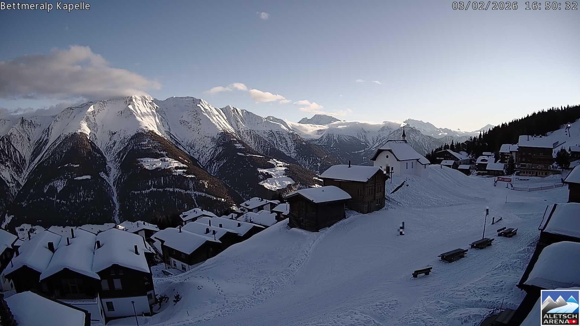Archiv Foto Webcam Kapelle Bettmeralp