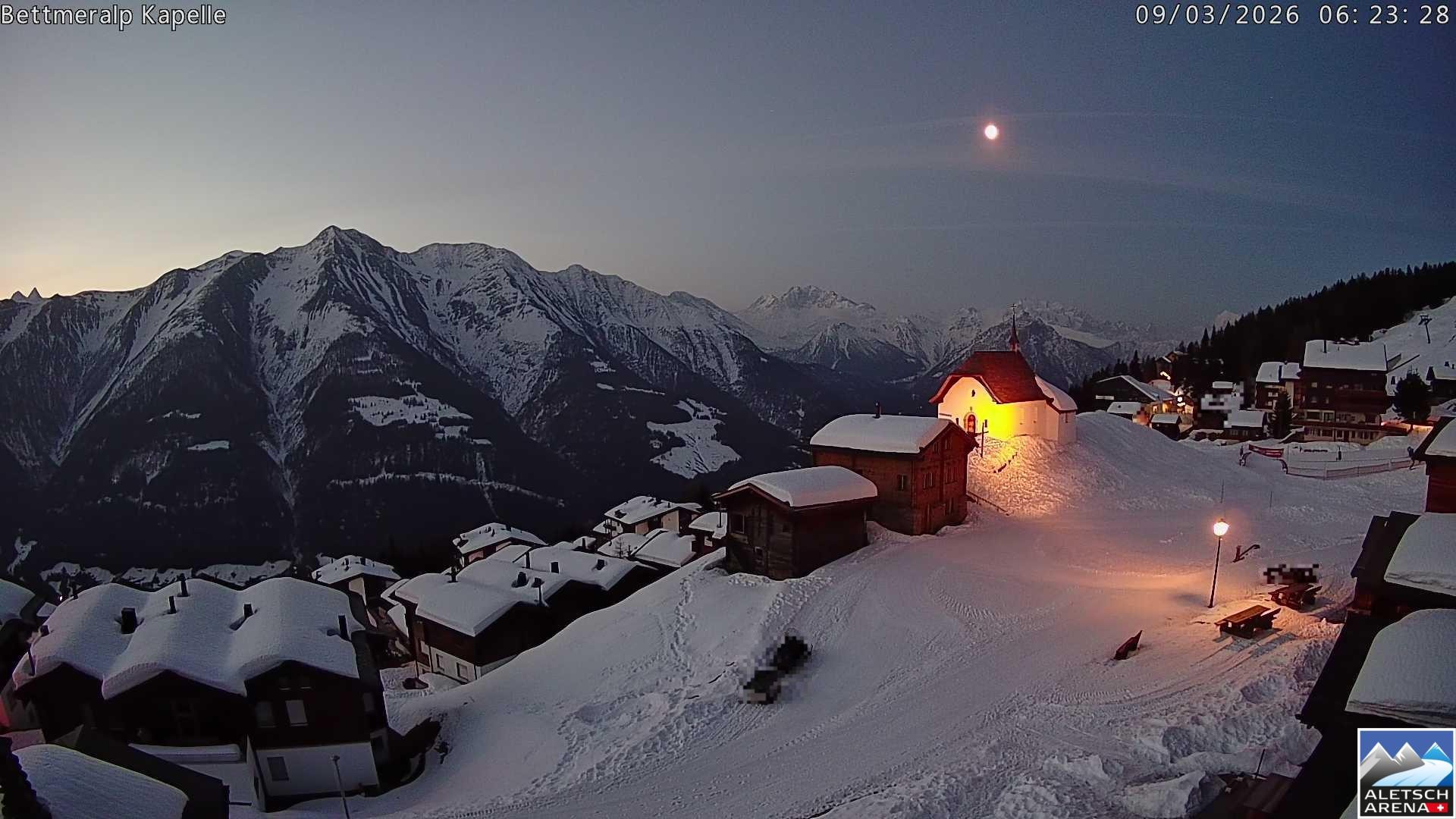 Archiv Foto Webcam Kapelle Bettmeralp