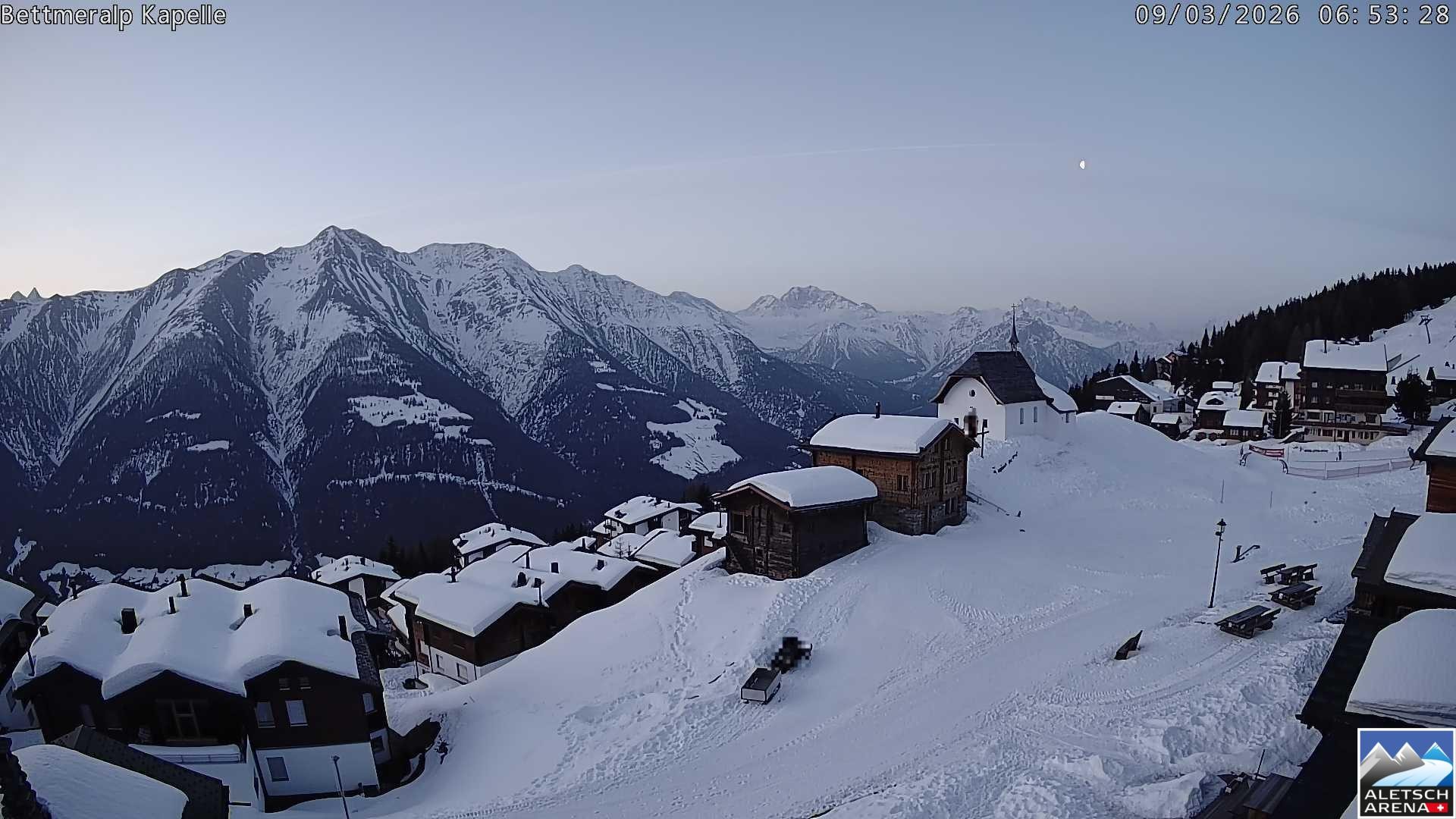 Archiv Foto Webcam Kapelle Bettmeralp