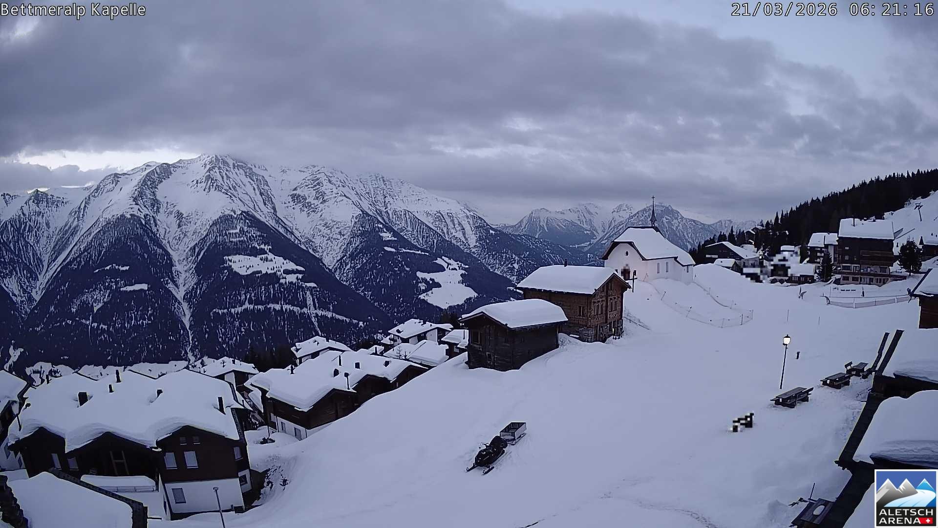 Archiv Foto Webcam Kapelle Bettmeralp