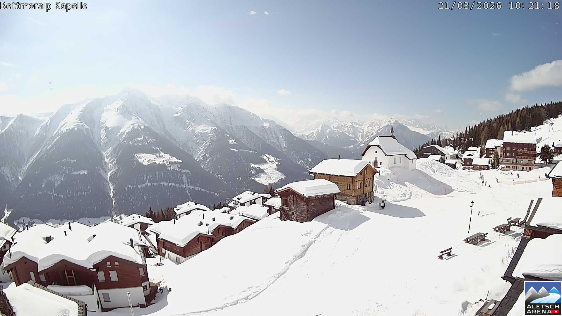 Archiv Foto Webcam Kapelle Bettmeralp