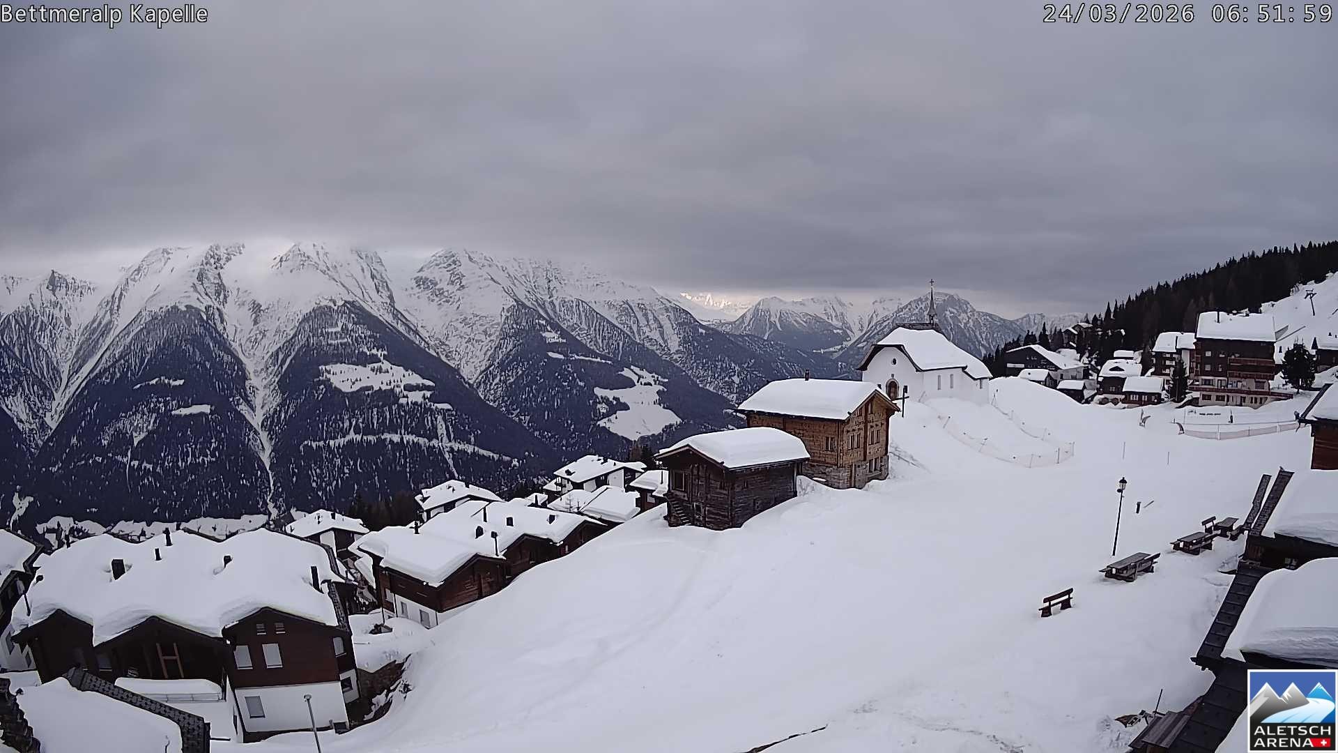 Archiv Foto Webcam Kapelle Bettmeralp