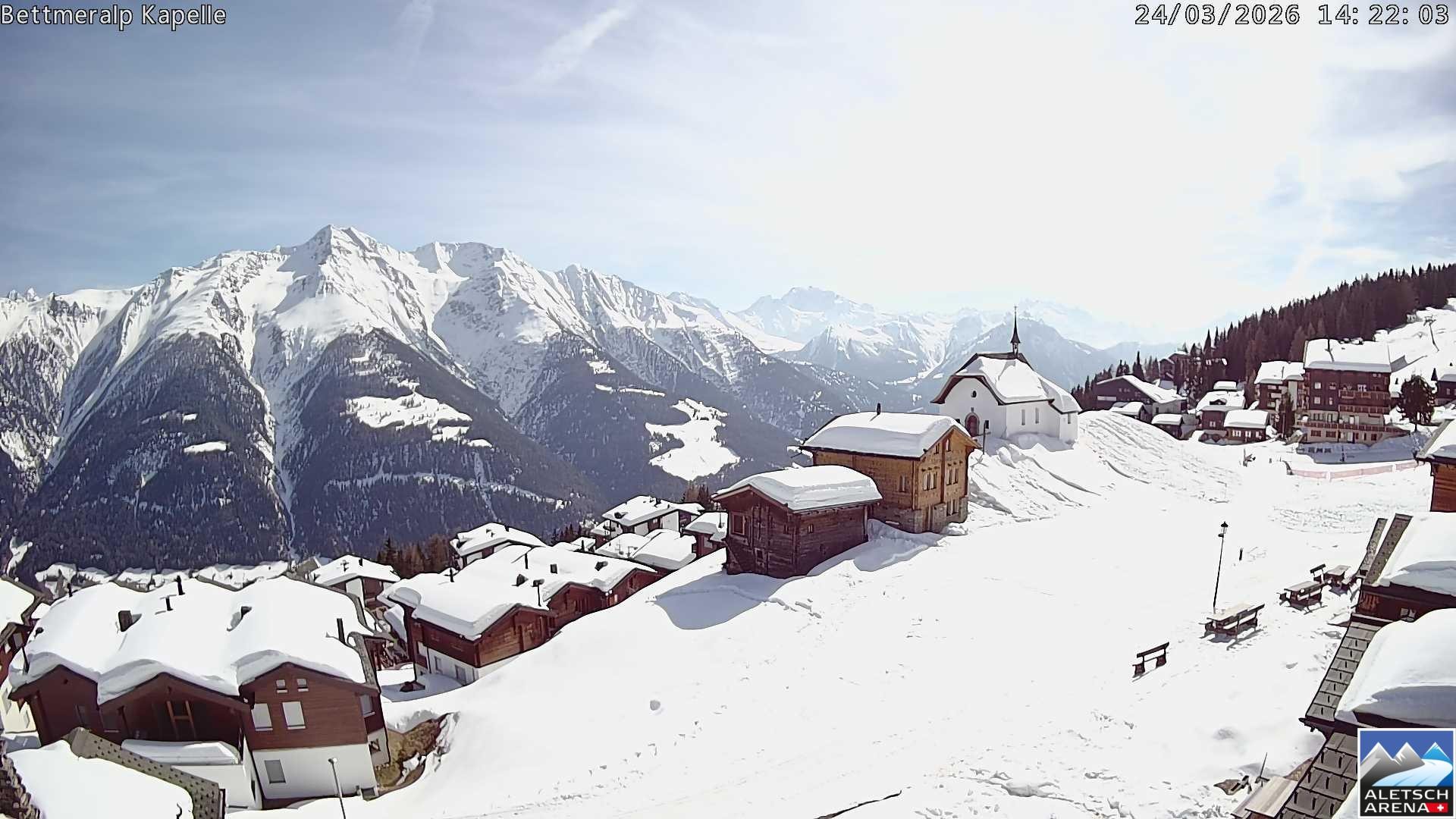 Archiv Foto Webcam Kapelle Bettmeralp