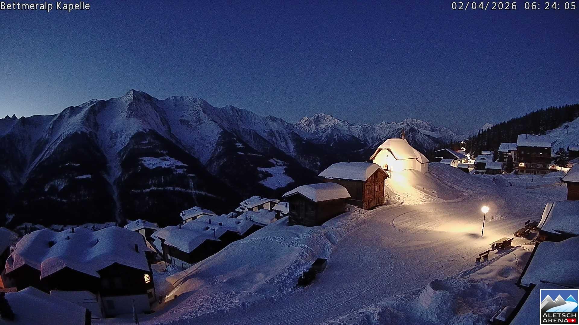 Archiv Foto Webcam Kapelle Bettmeralp