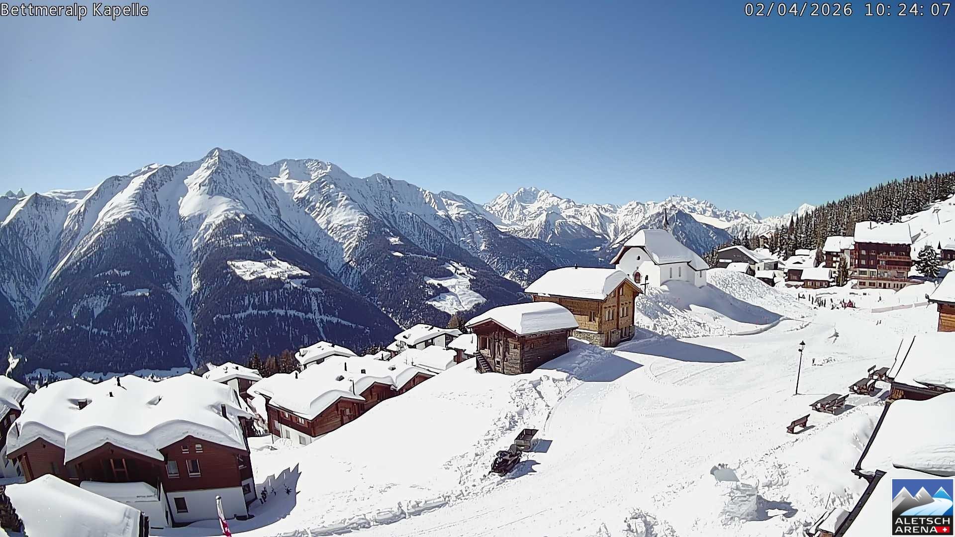 Archiv Foto Webcam Kapelle Bettmeralp