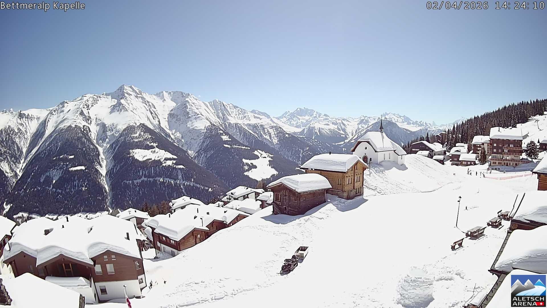 Archiv Foto Webcam Kapelle Bettmeralp
