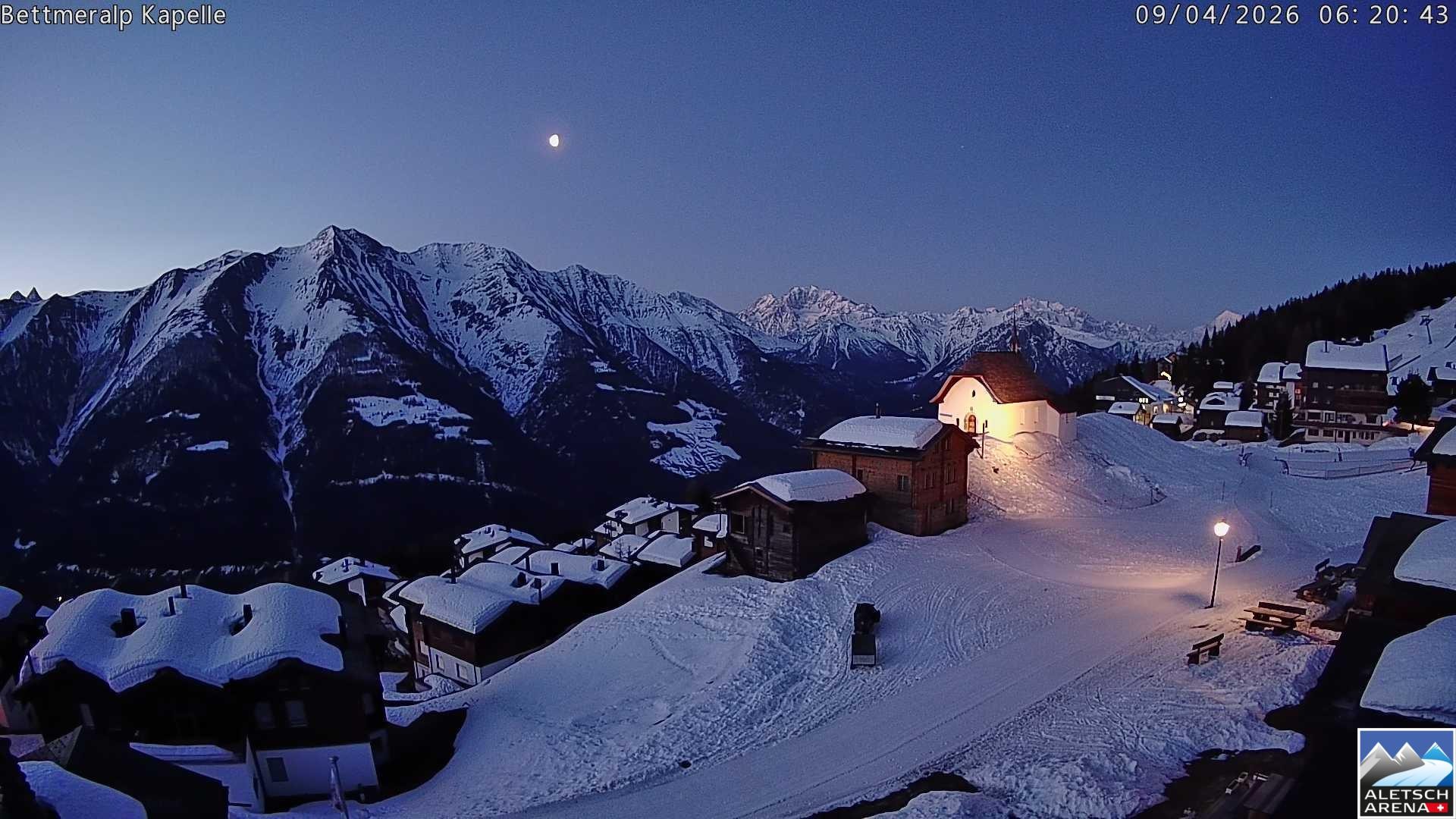 Archiv Foto Webcam Kapelle Bettmeralp