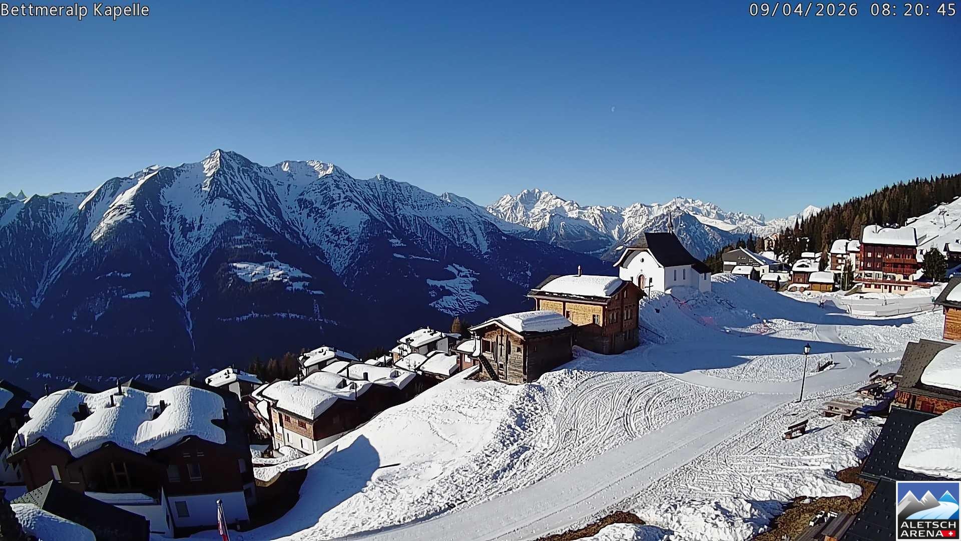 Archiv Foto Webcam Kapelle Bettmeralp