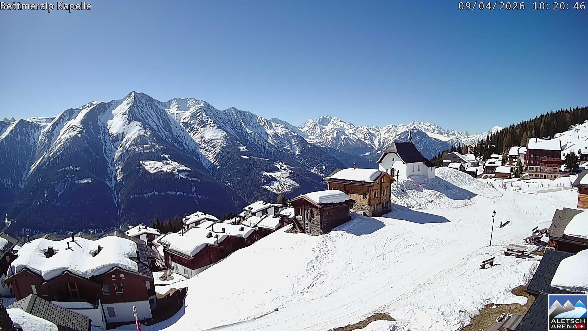 Archiv Foto Webcam Kapelle Bettmeralp