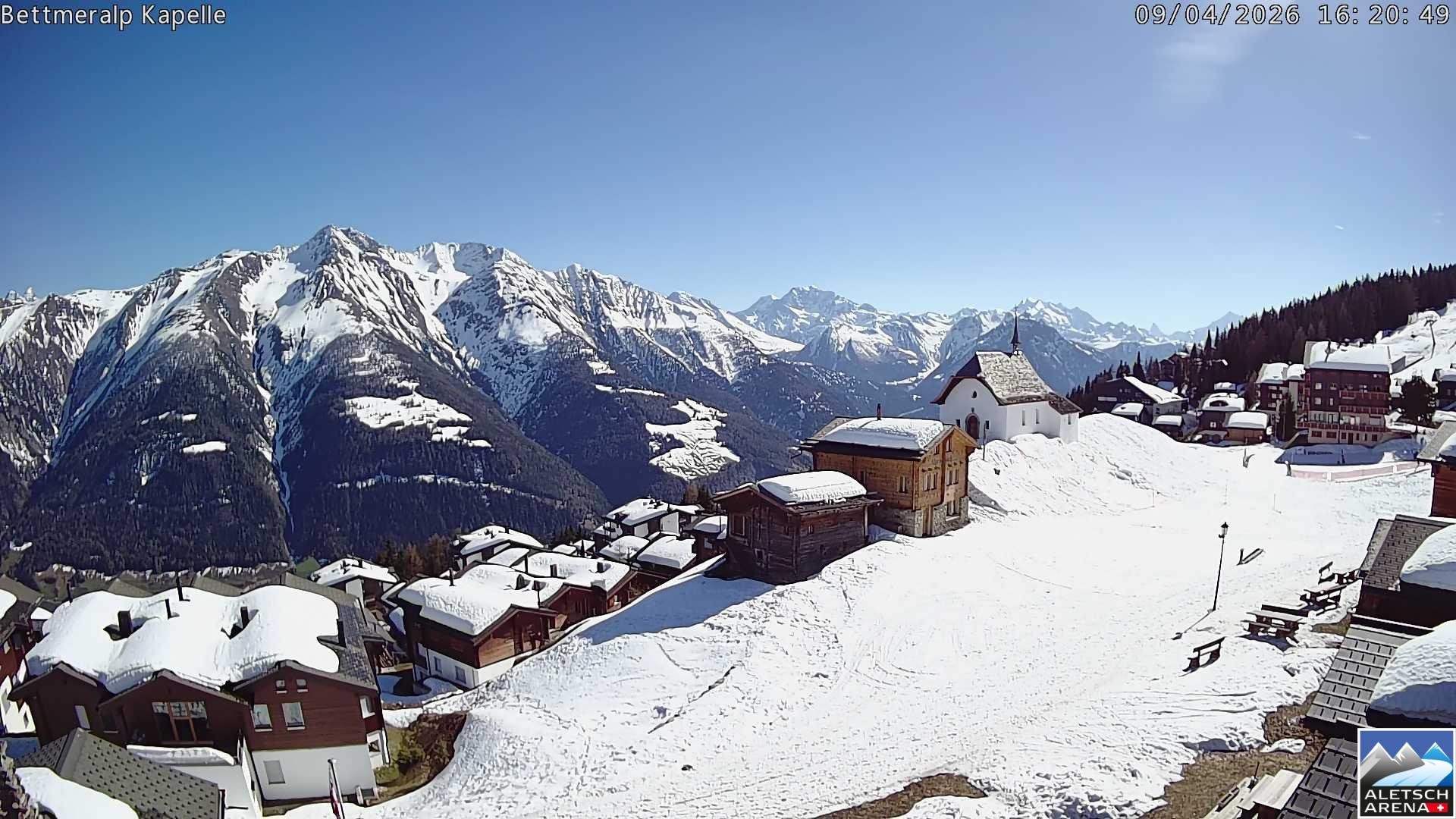 Archiv Foto Webcam Kapelle Bettmeralp