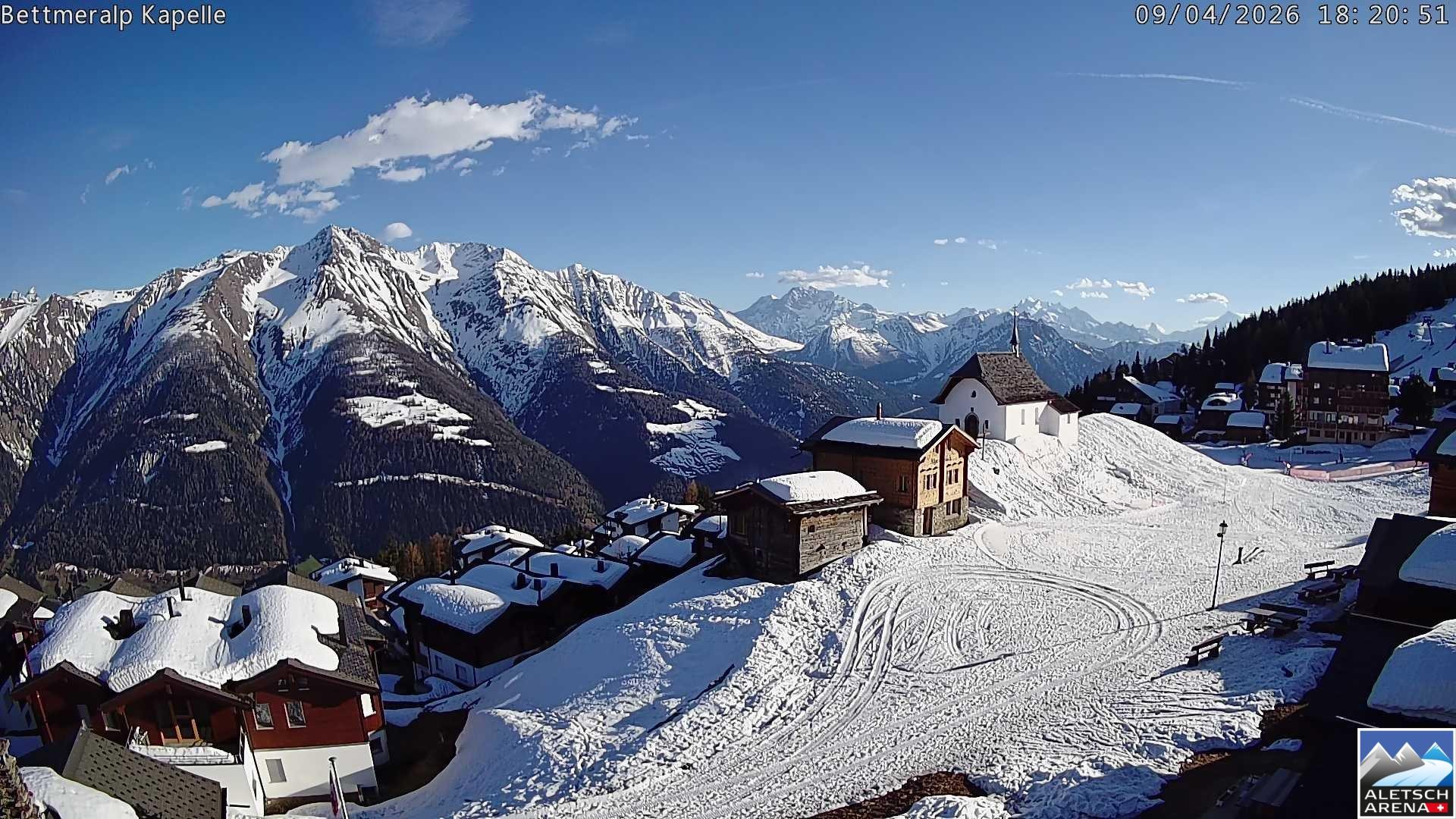 Archiv Foto Webcam Kapelle Bettmeralp