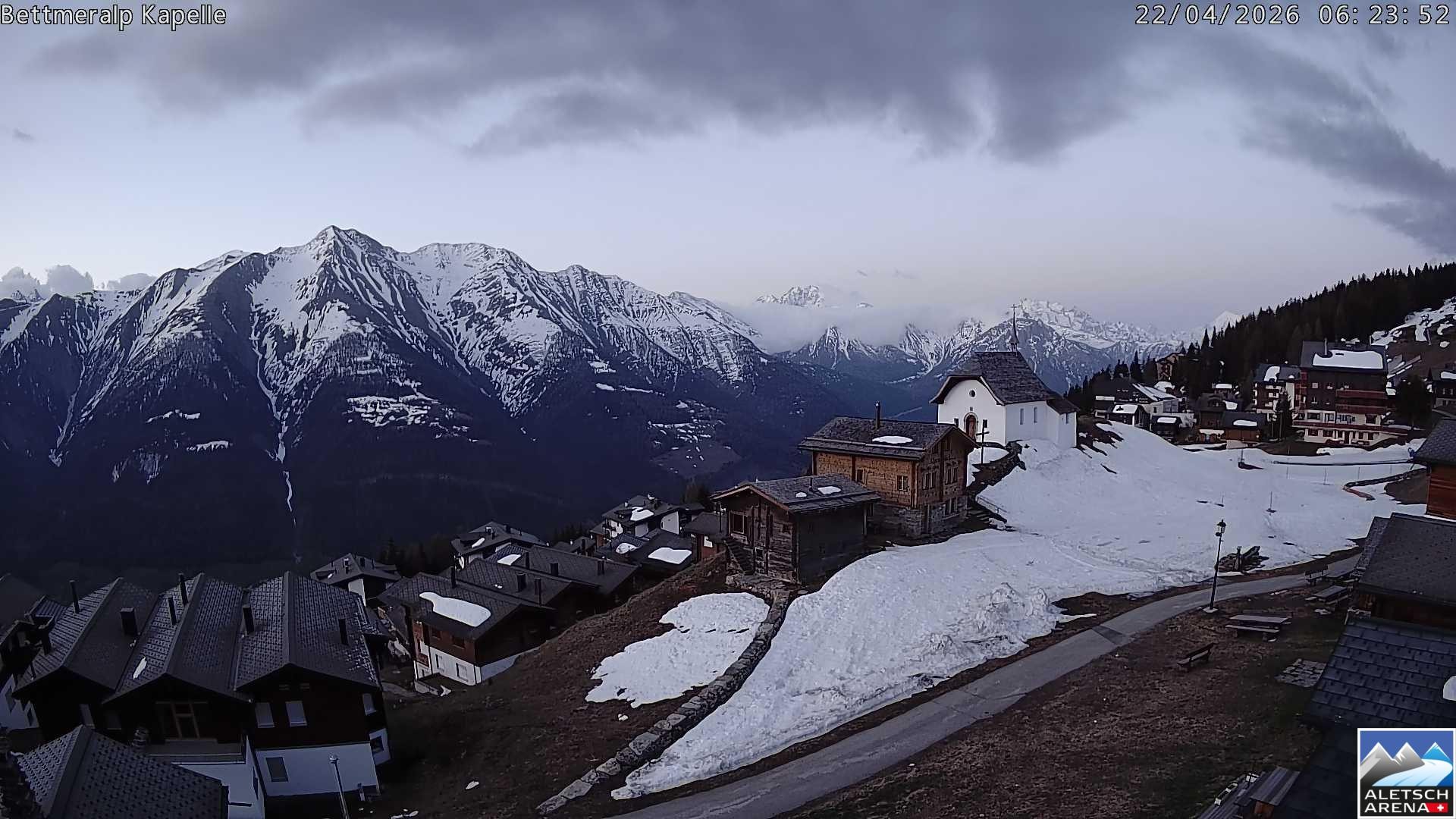 Archiv Foto Webcam Kapelle Bettmeralp