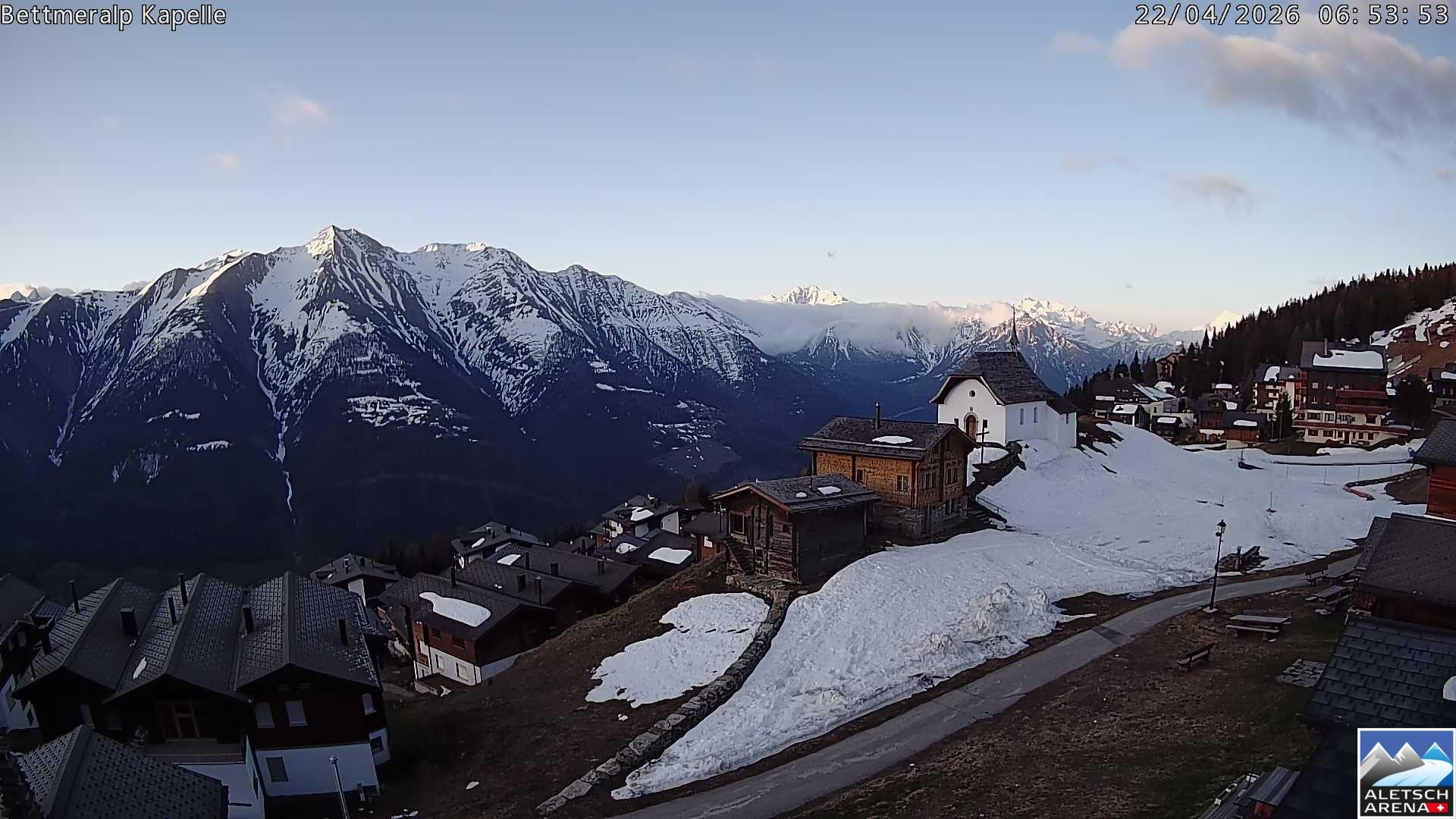 Archiv Foto Webcam Kapelle Bettmeralp