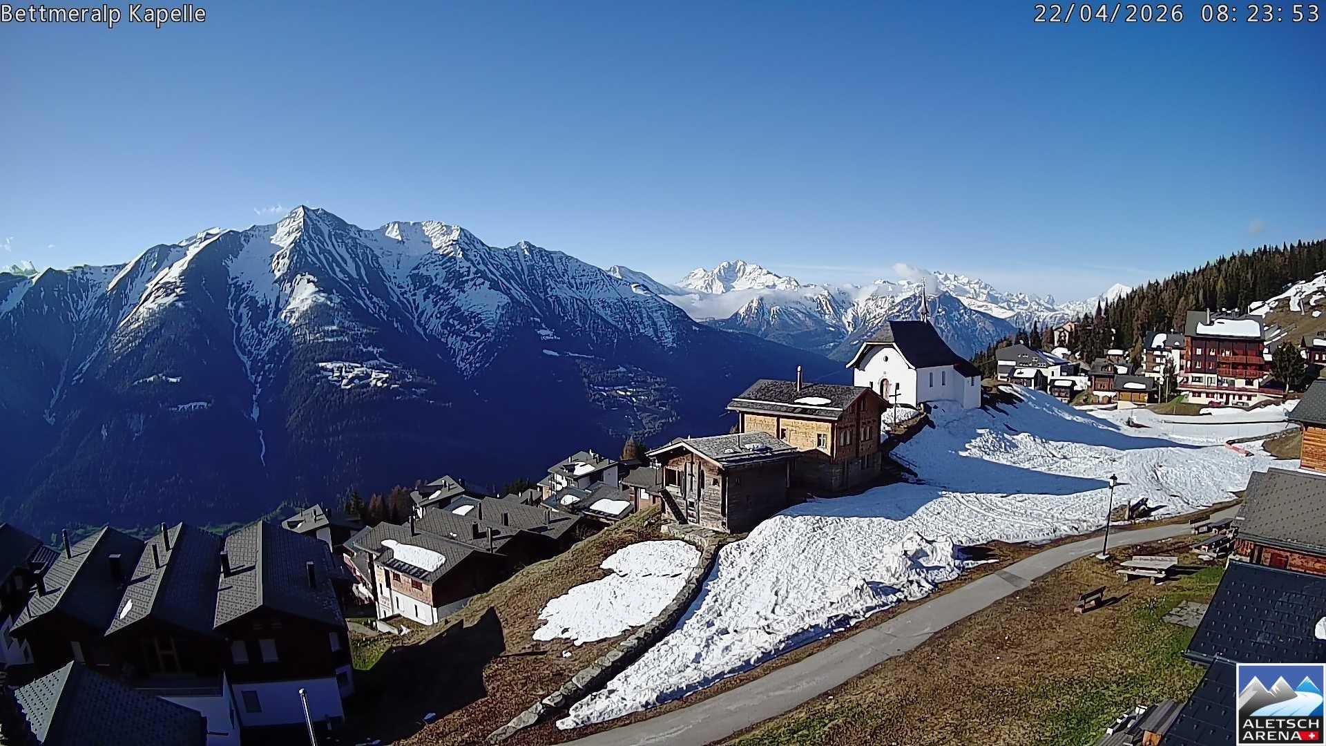Archiv Foto Webcam Kapelle Bettmeralp