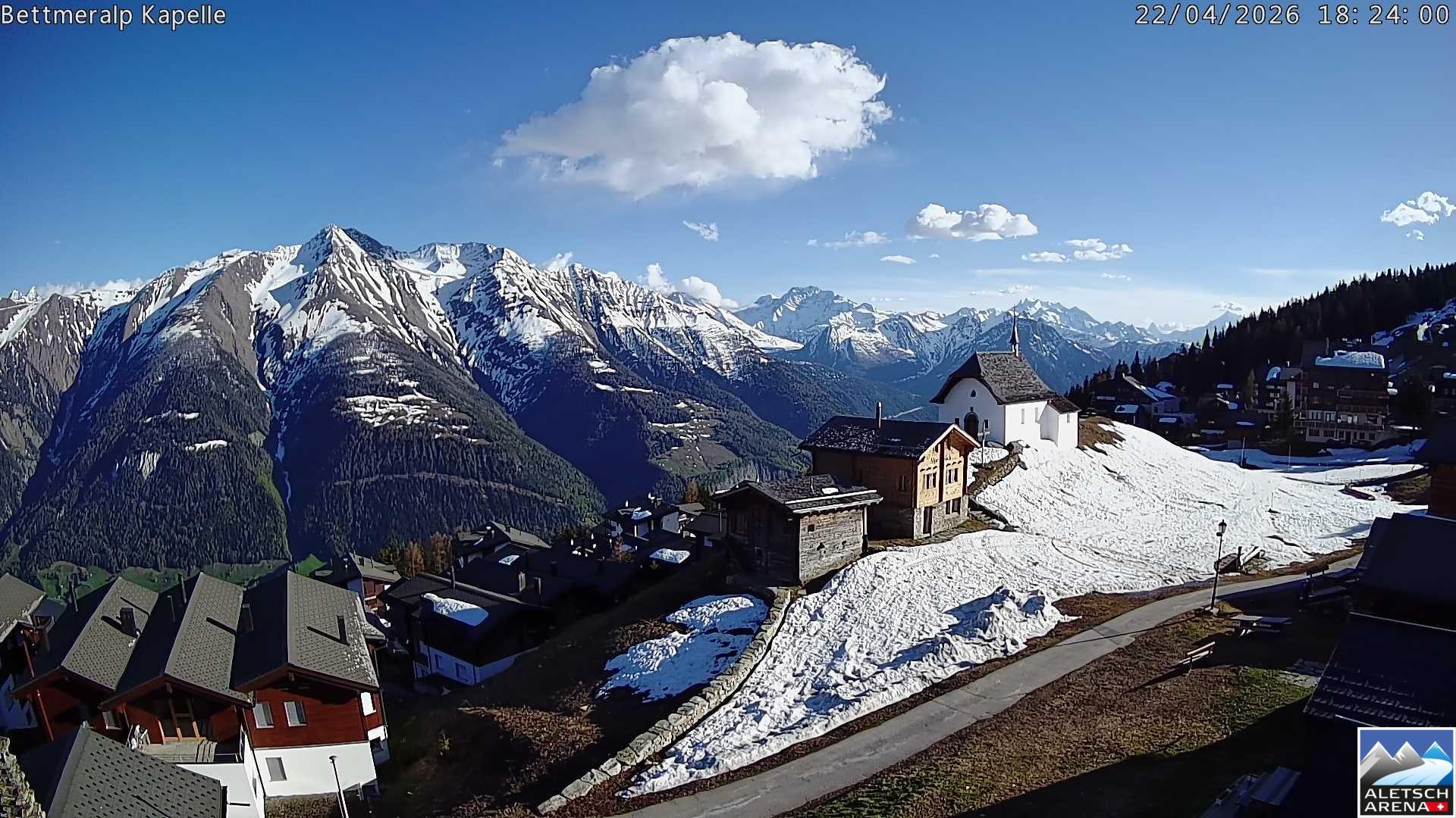 Archiv Foto Webcam Kapelle Bettmeralp