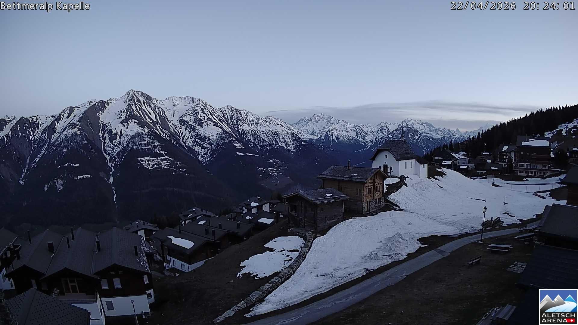 Archiv Foto Webcam Kapelle Bettmeralp