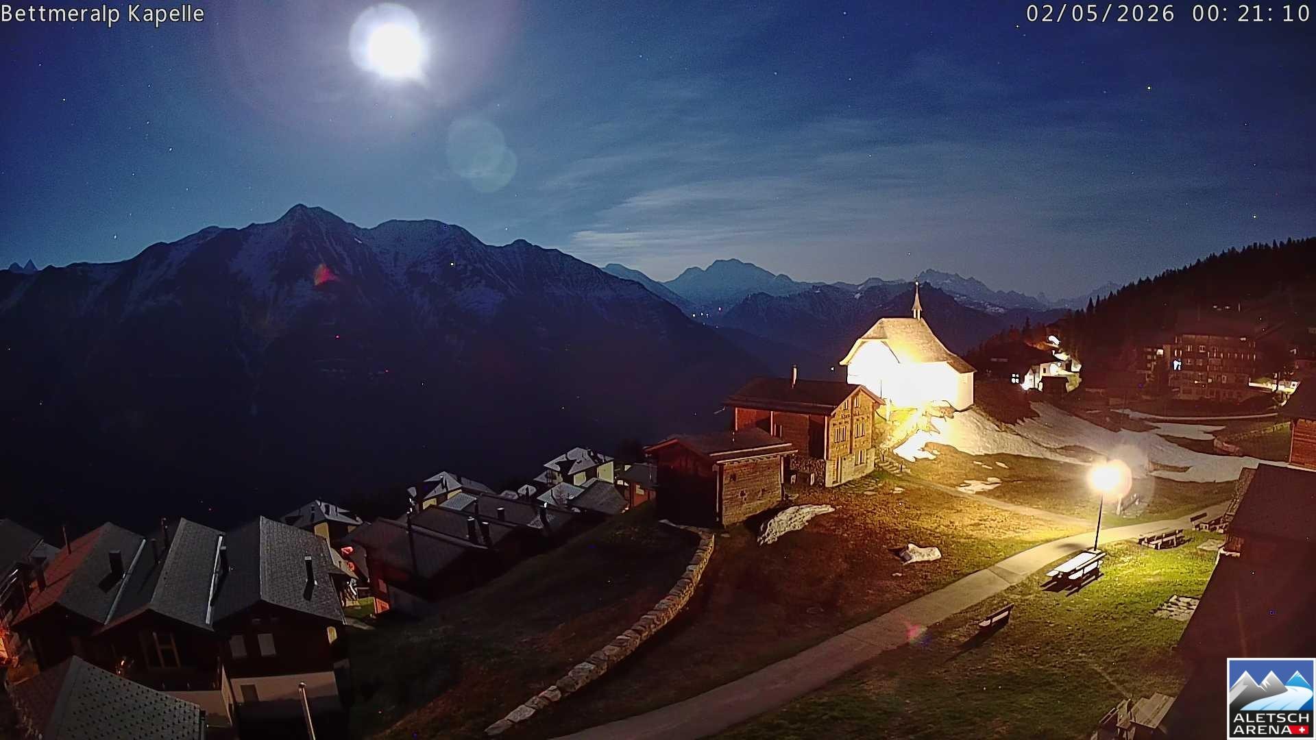 Archiv Foto Webcam Kapelle Bettmeralp