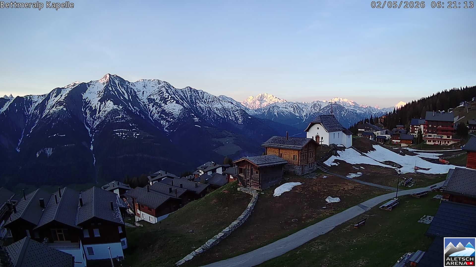 Archiv Foto Webcam Kapelle Bettmeralp