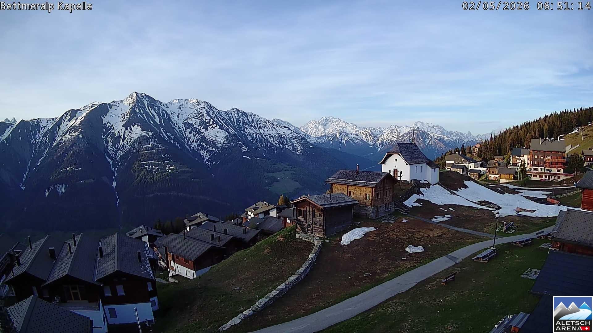 Archiv Foto Webcam Kapelle Bettmeralp