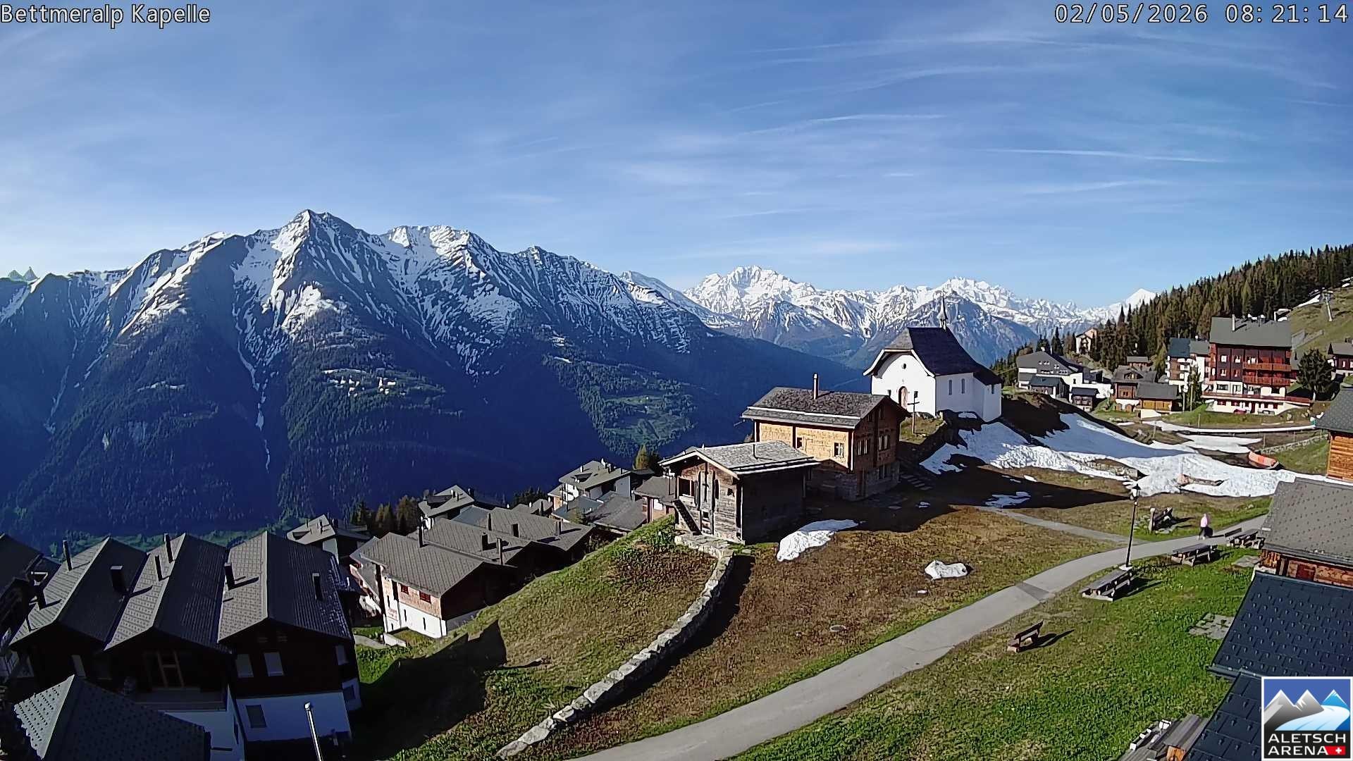 Archiv Foto Webcam Kapelle Bettmeralp