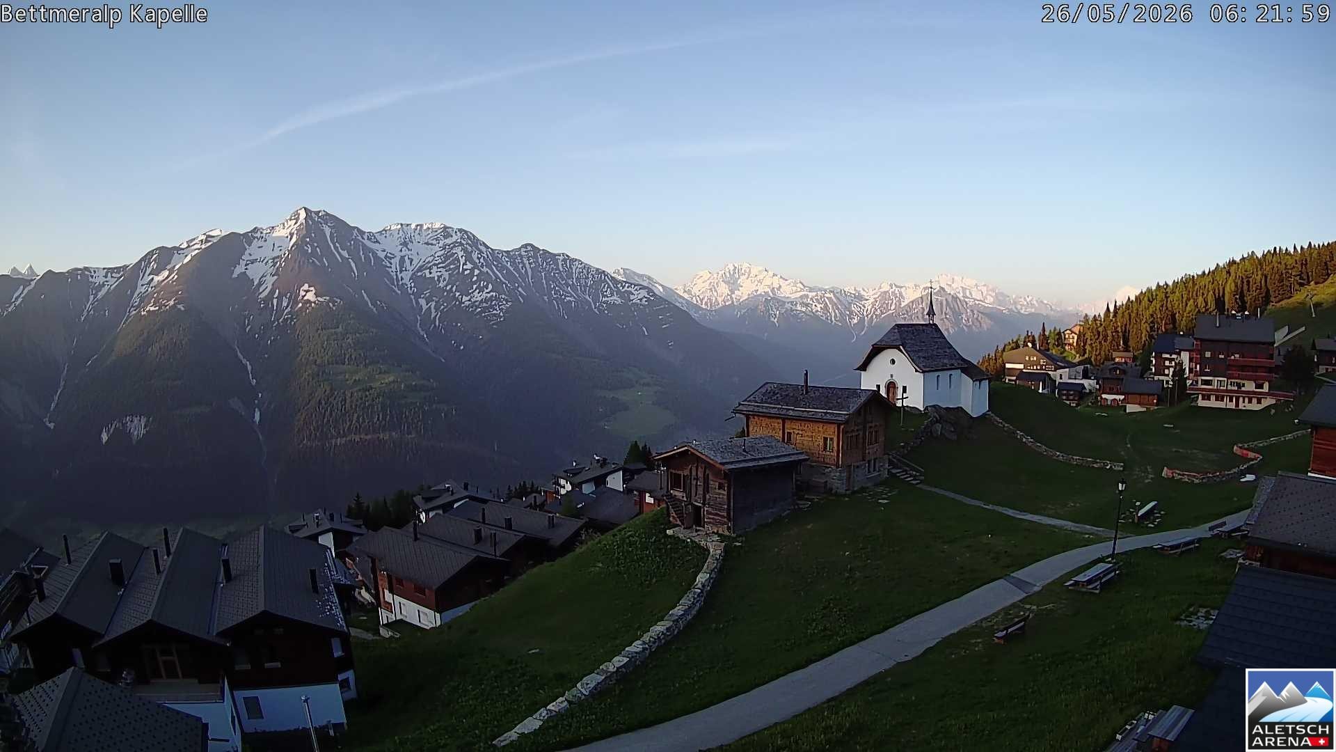 Archiv Foto Webcam Kapelle Bettmeralp