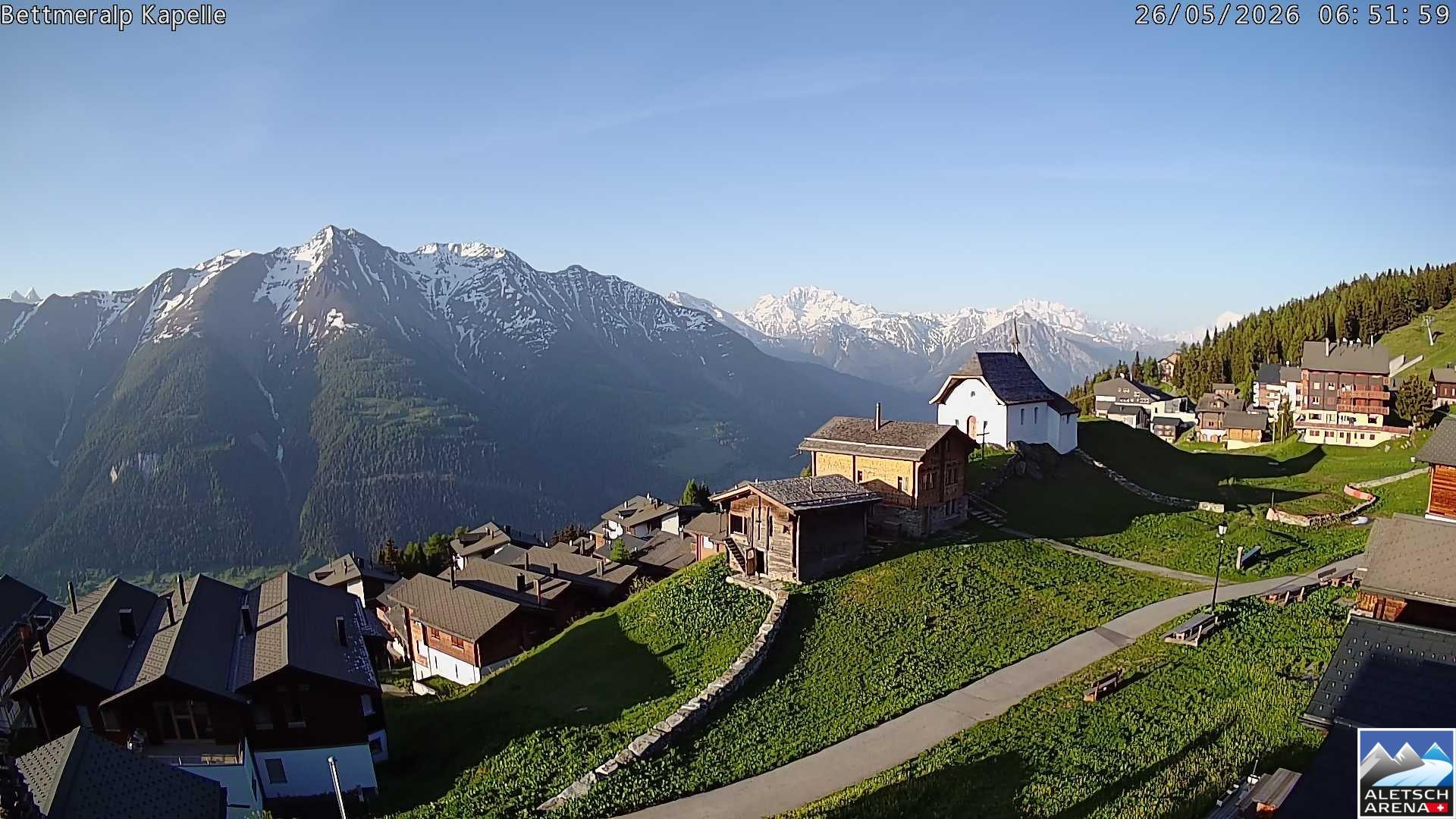 Archiv Foto Webcam Kapelle Bettmeralp