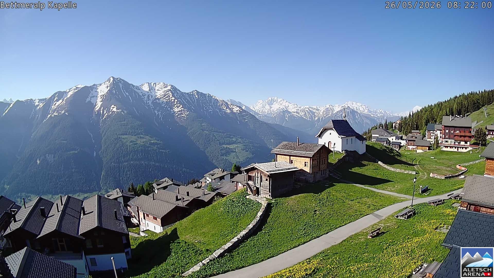 Archiv Foto Webcam Kapelle Bettmeralp
