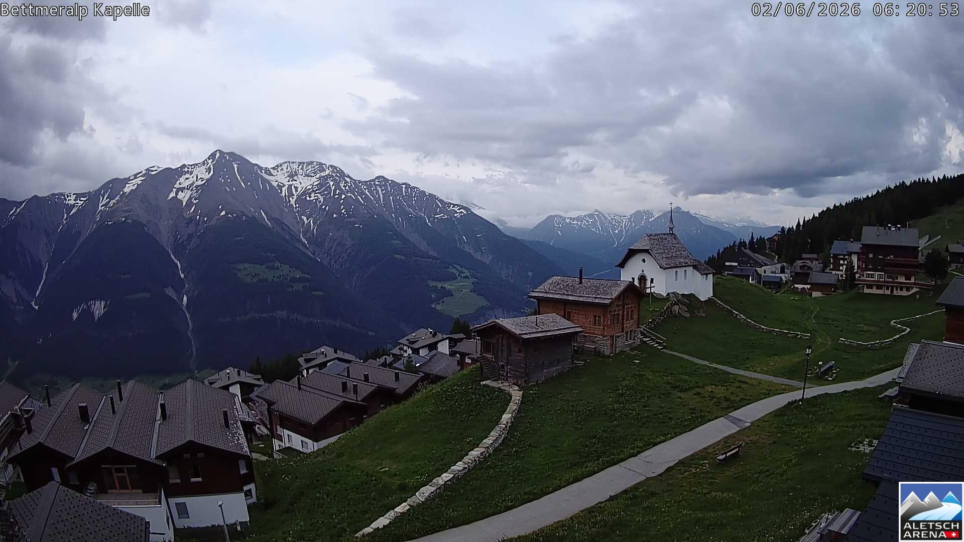Archiv Foto Webcam Kapelle Bettmeralp