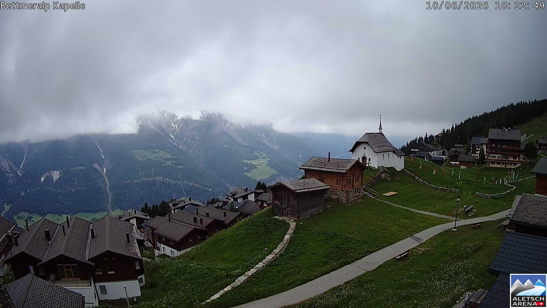 Archiv Foto Webcam Kapelle Bettmeralp