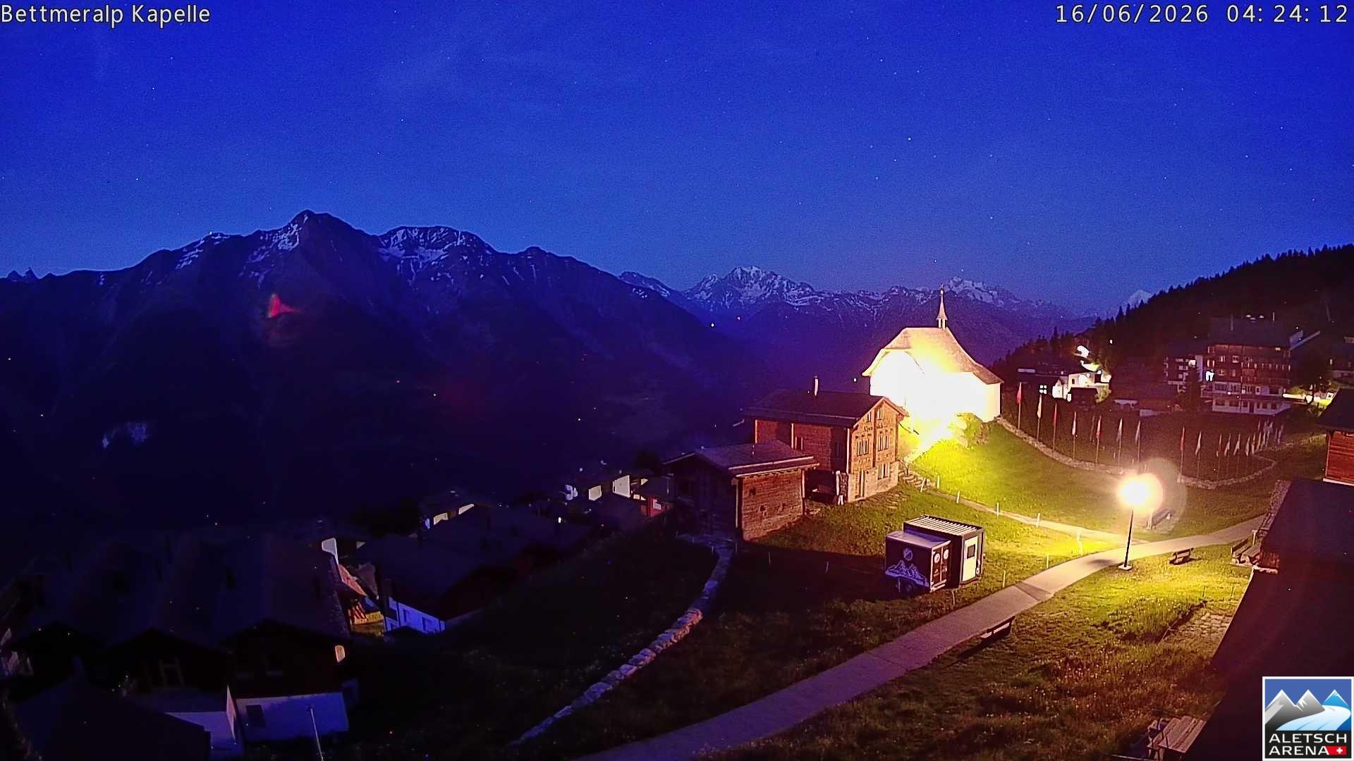 Archiv Foto Webcam Kapelle Bettmeralp