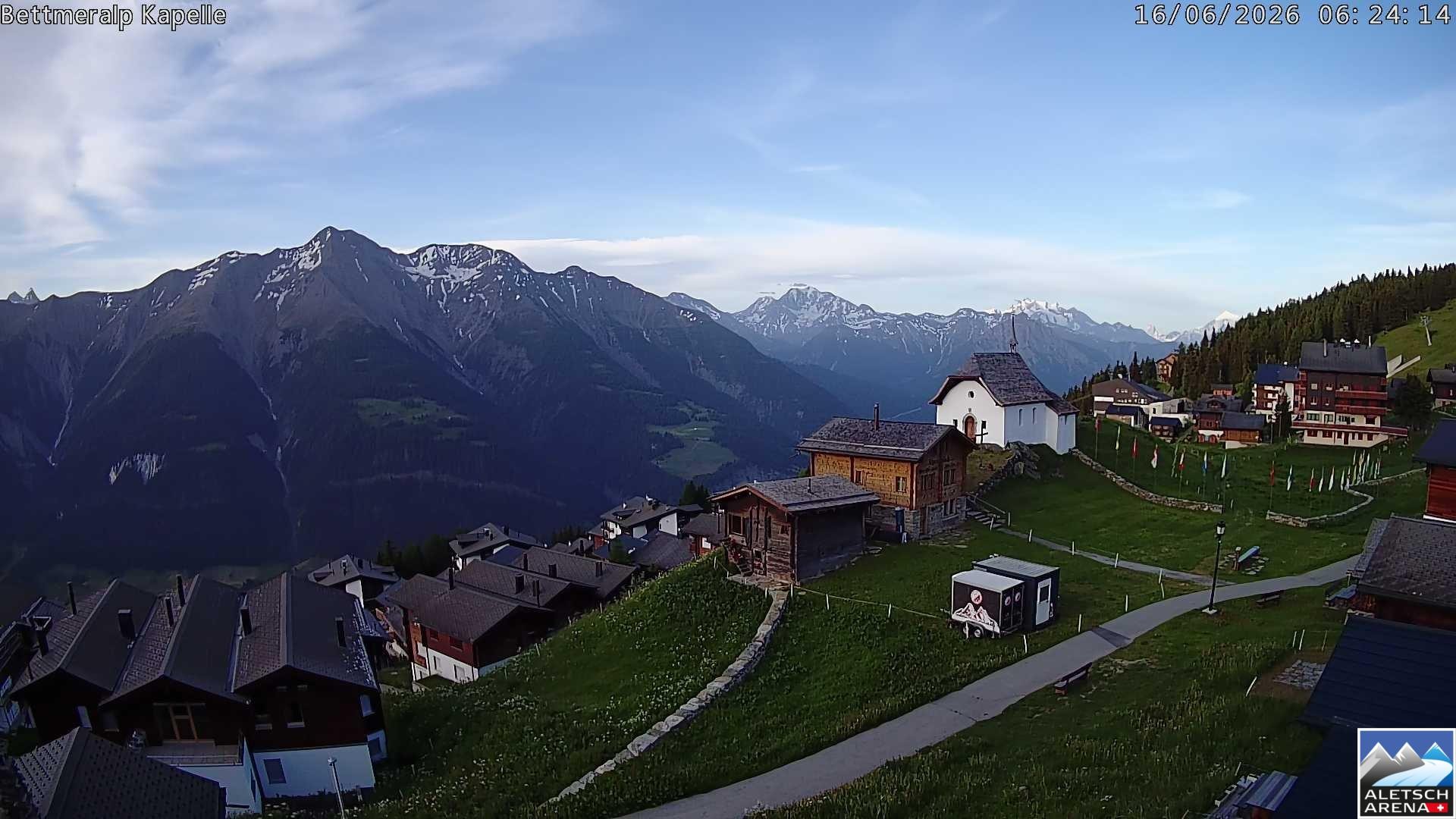 Archiv Foto Webcam Kapelle Bettmeralp