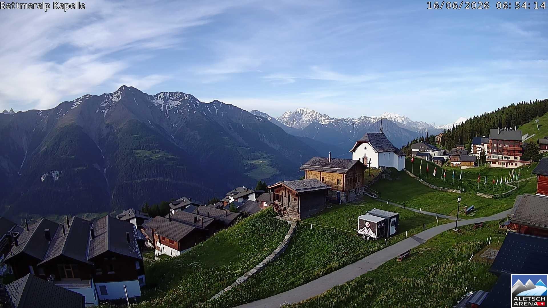 Archiv Foto Webcam Kapelle Bettmeralp