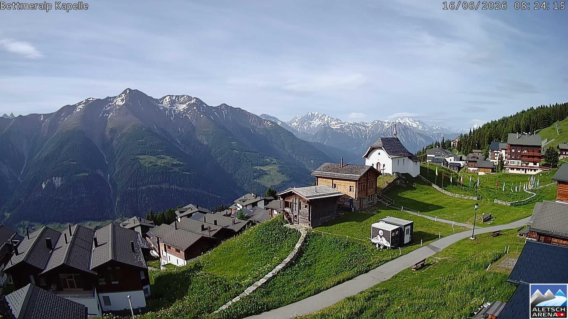 Archiv Foto Webcam Kapelle Bettmeralp