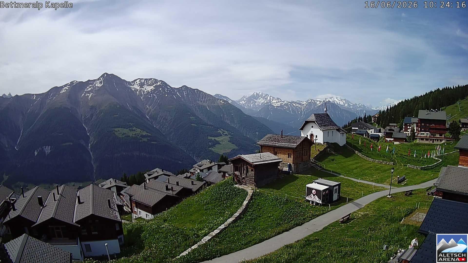Archiv Foto Webcam Kapelle Bettmeralp