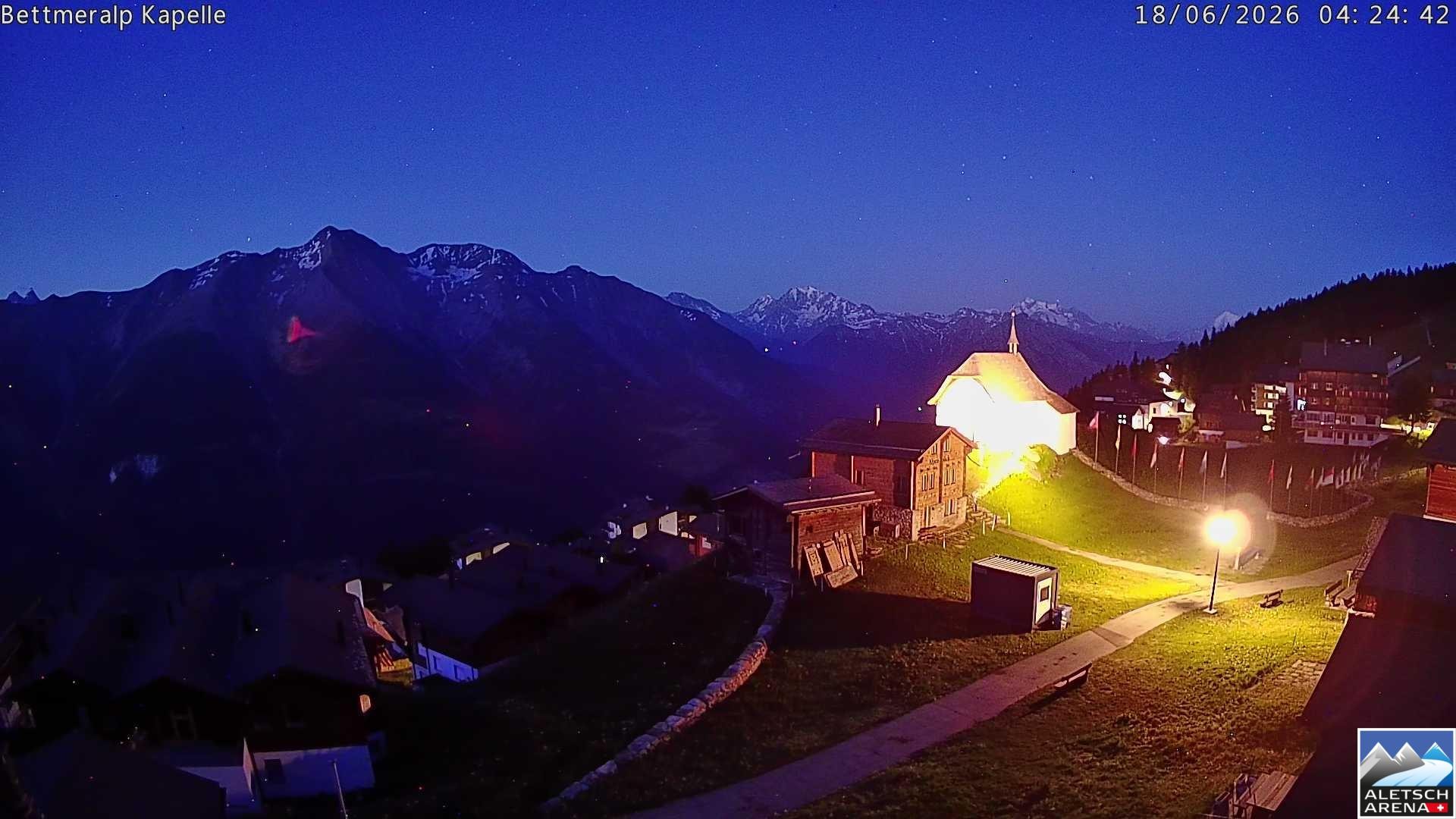 Archiv Foto Webcam Kapelle Bettmeralp