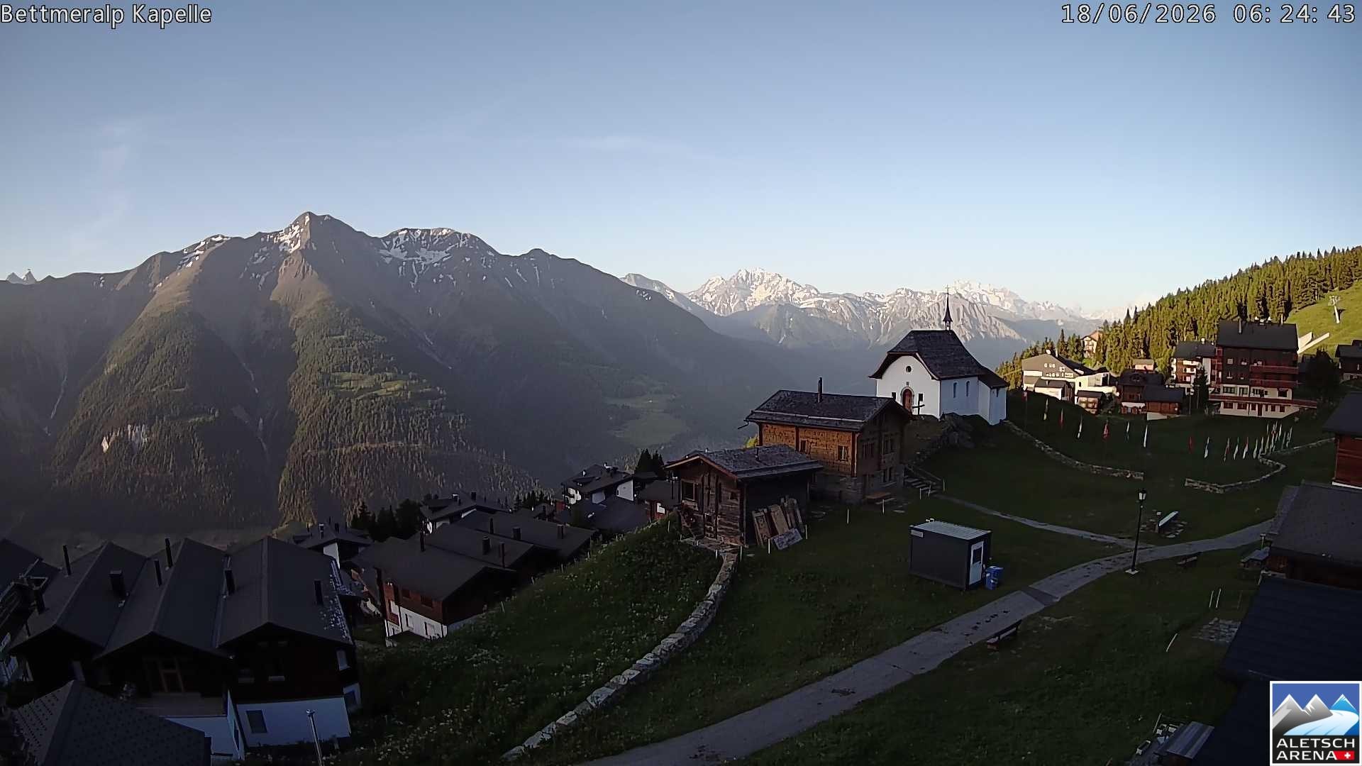 Archiv Foto Webcam Kapelle Bettmeralp