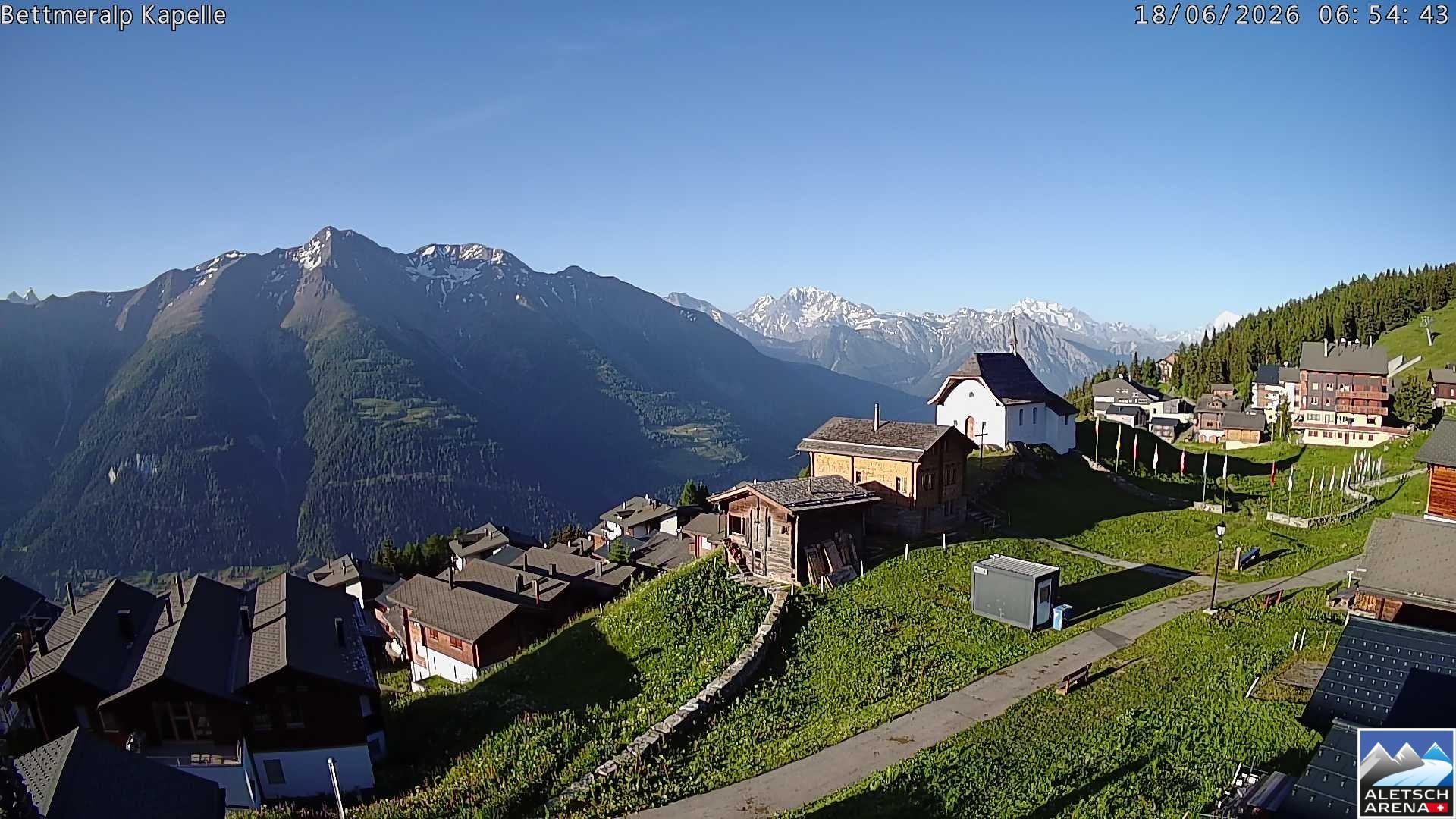 Archiv Foto Webcam Kapelle Bettmeralp
