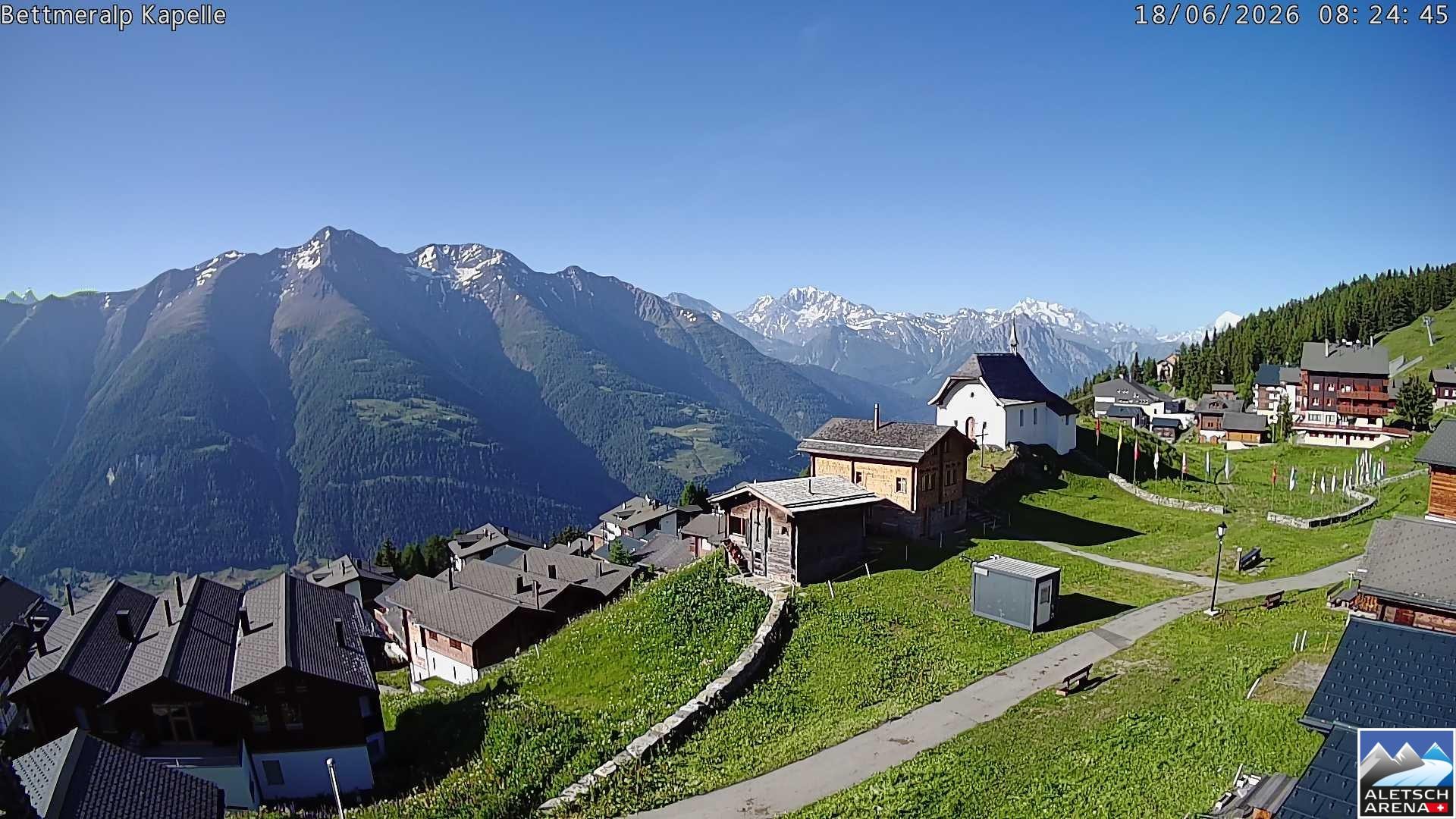 Archiv Foto Webcam Kapelle Bettmeralp