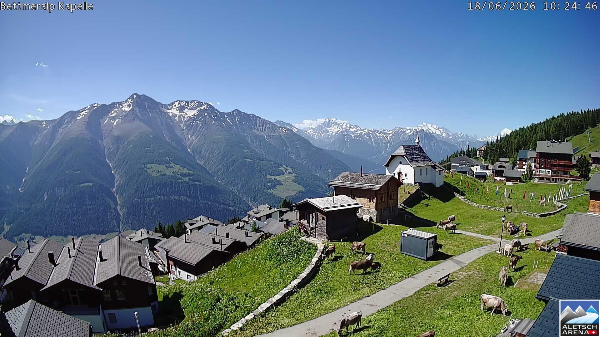 Archiv Foto Webcam Kapelle Bettmeralp