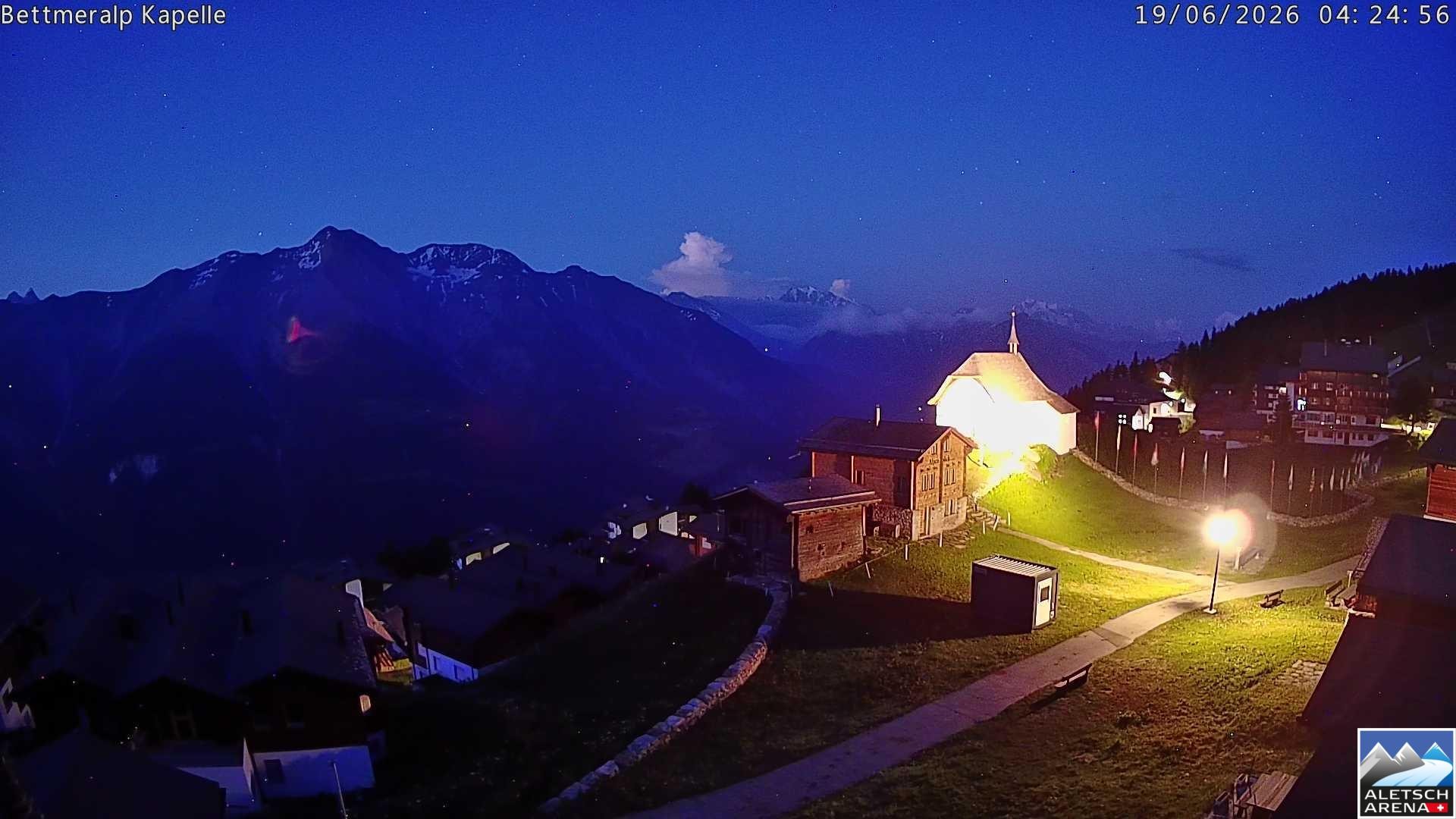Archiv Foto Webcam Kapelle Bettmeralp