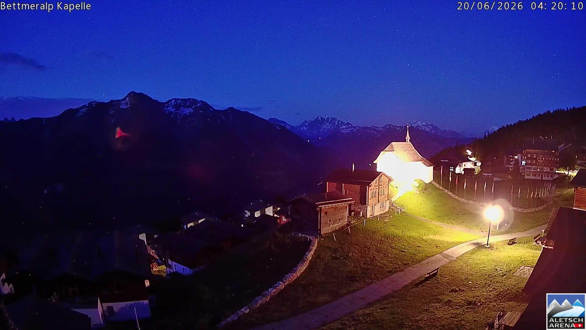Archiv Foto Webcam Kapelle Bettmeralp