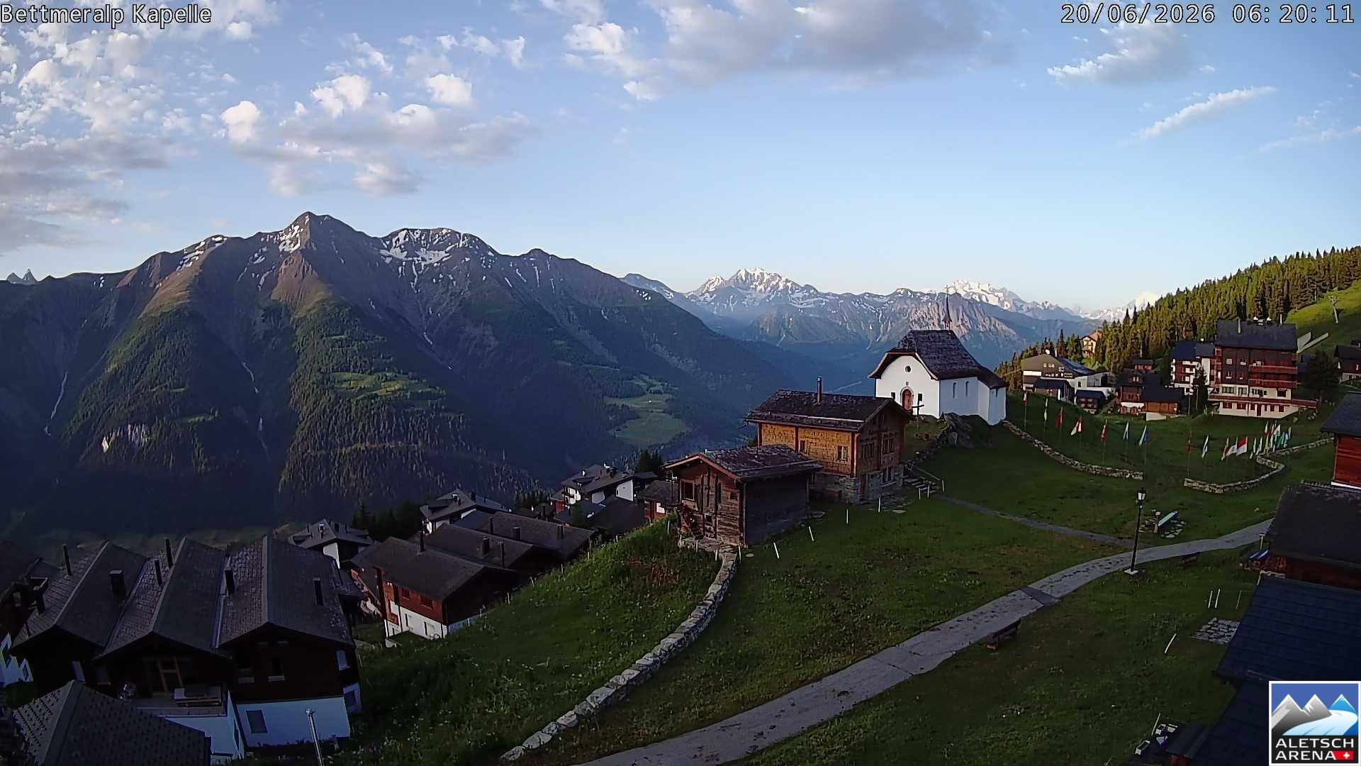 Archiv Foto Webcam Kapelle Bettmeralp