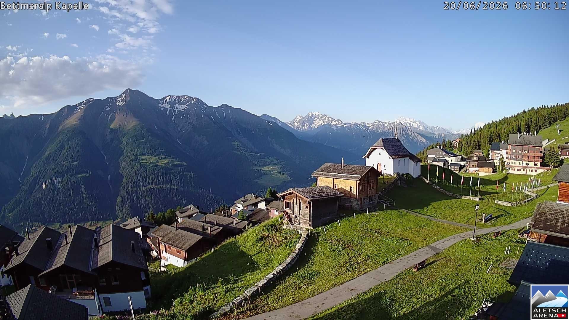 Archiv Foto Webcam Kapelle Bettmeralp