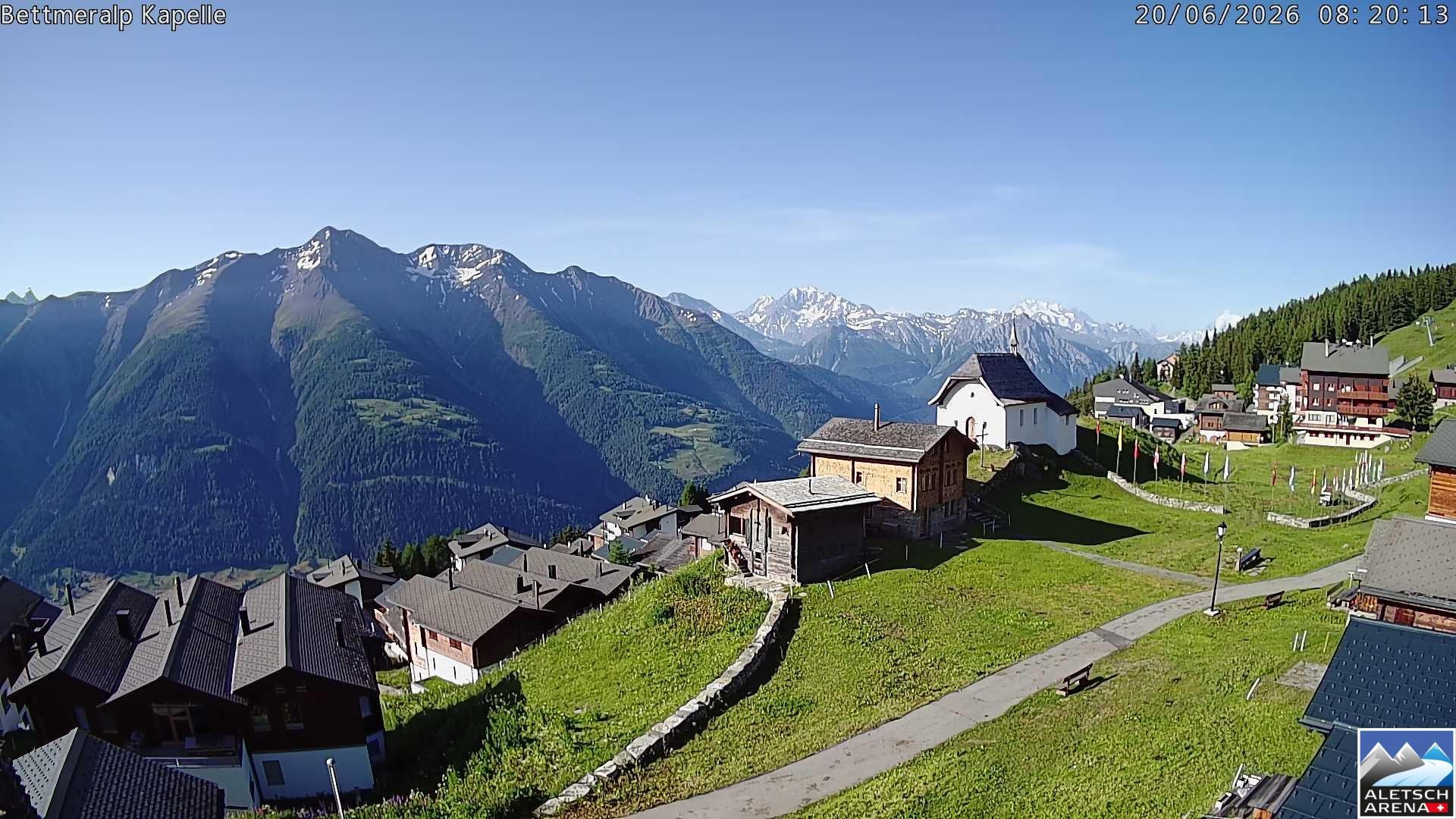 Archiv Foto Webcam Kapelle Bettmeralp