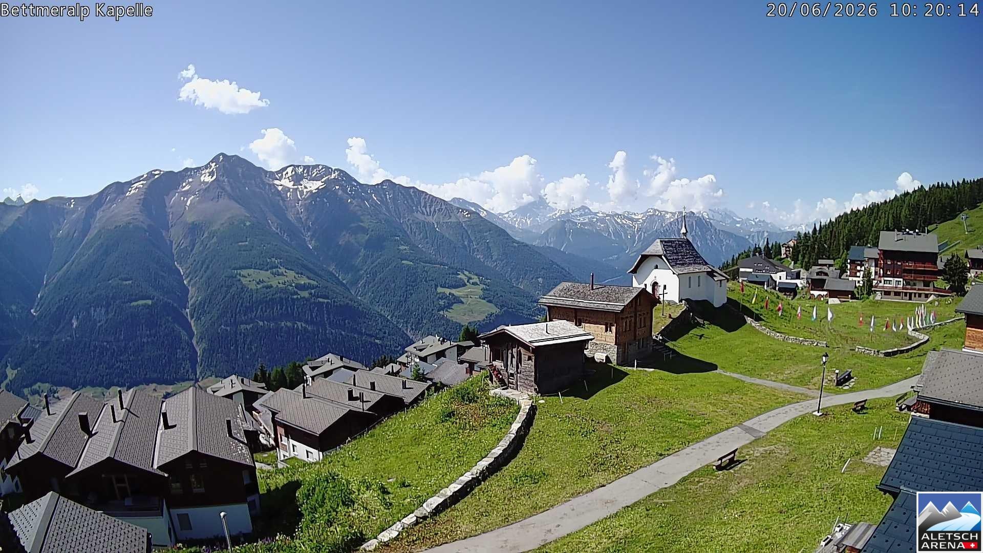 Archiv Foto Webcam Kapelle Bettmeralp