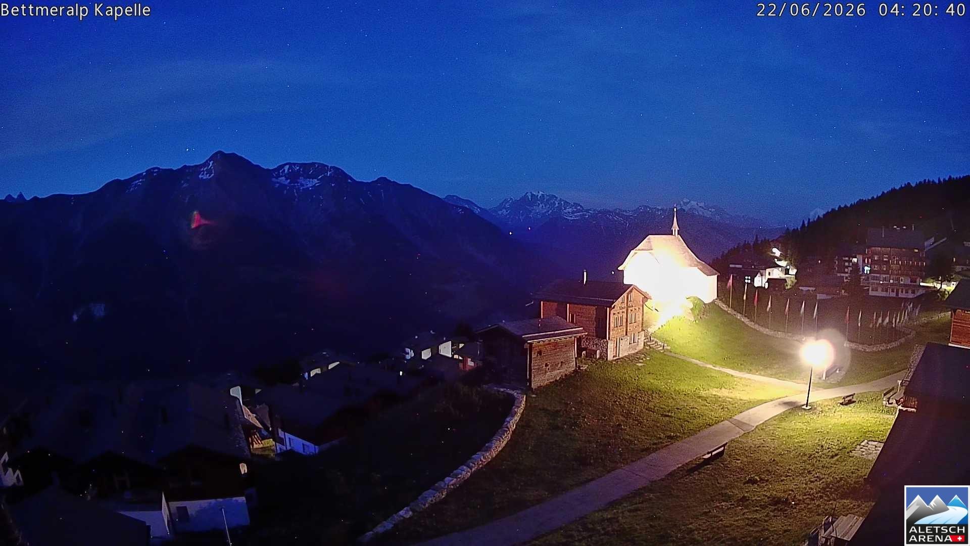 Archiv Foto Webcam Kapelle Bettmeralp