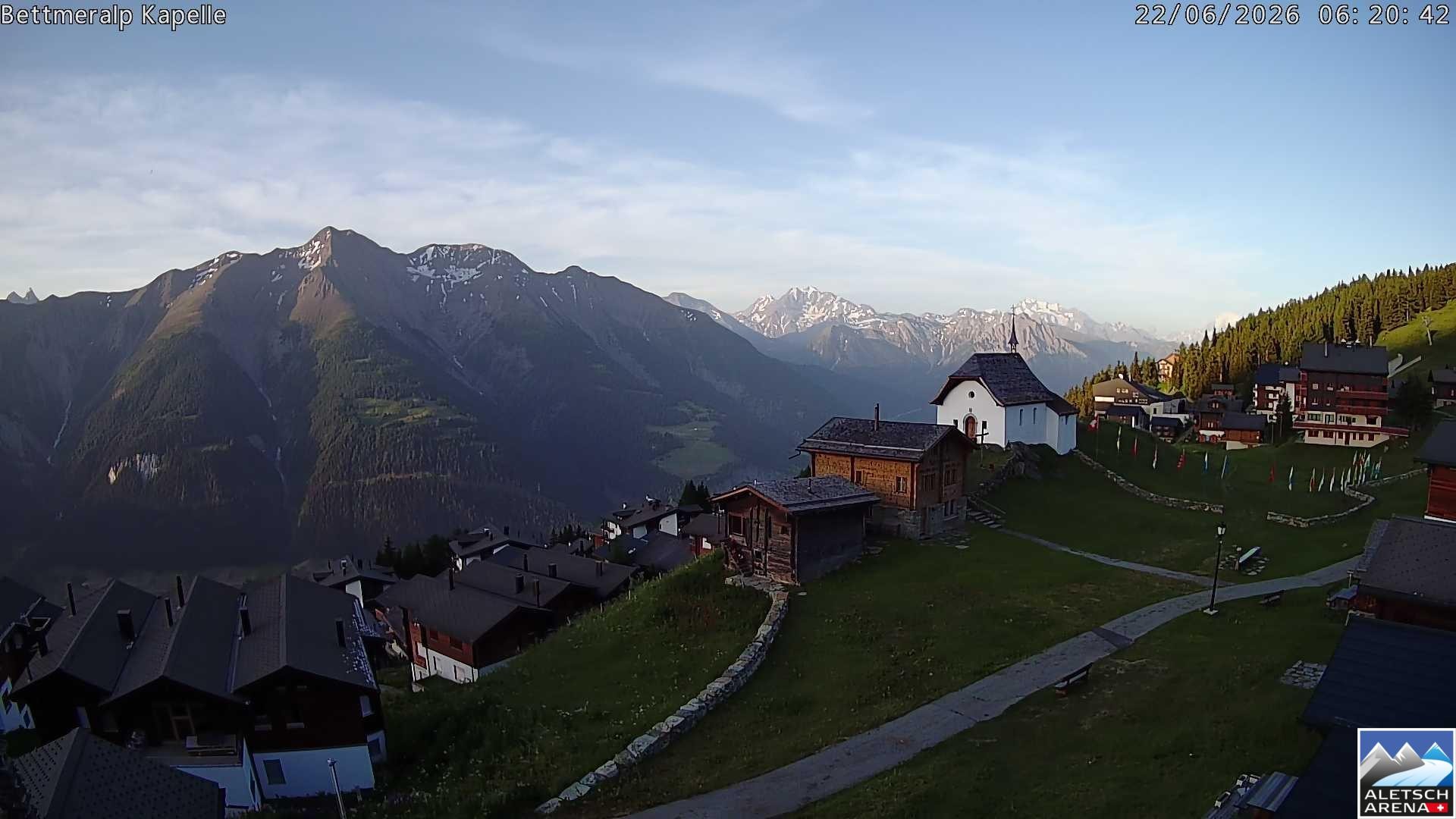 Archiv Foto Webcam Kapelle Bettmeralp